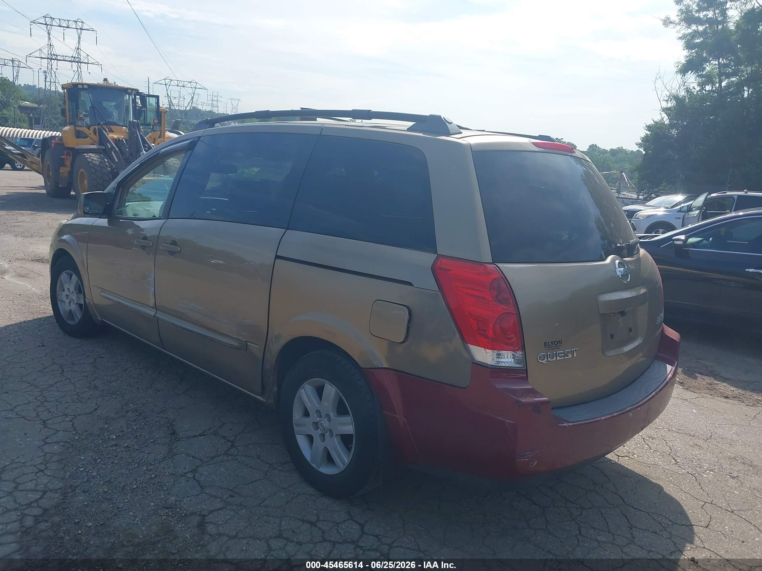 2004 Nissan Quest S/se/sl Gold vin: 5N1BV28U34N310290