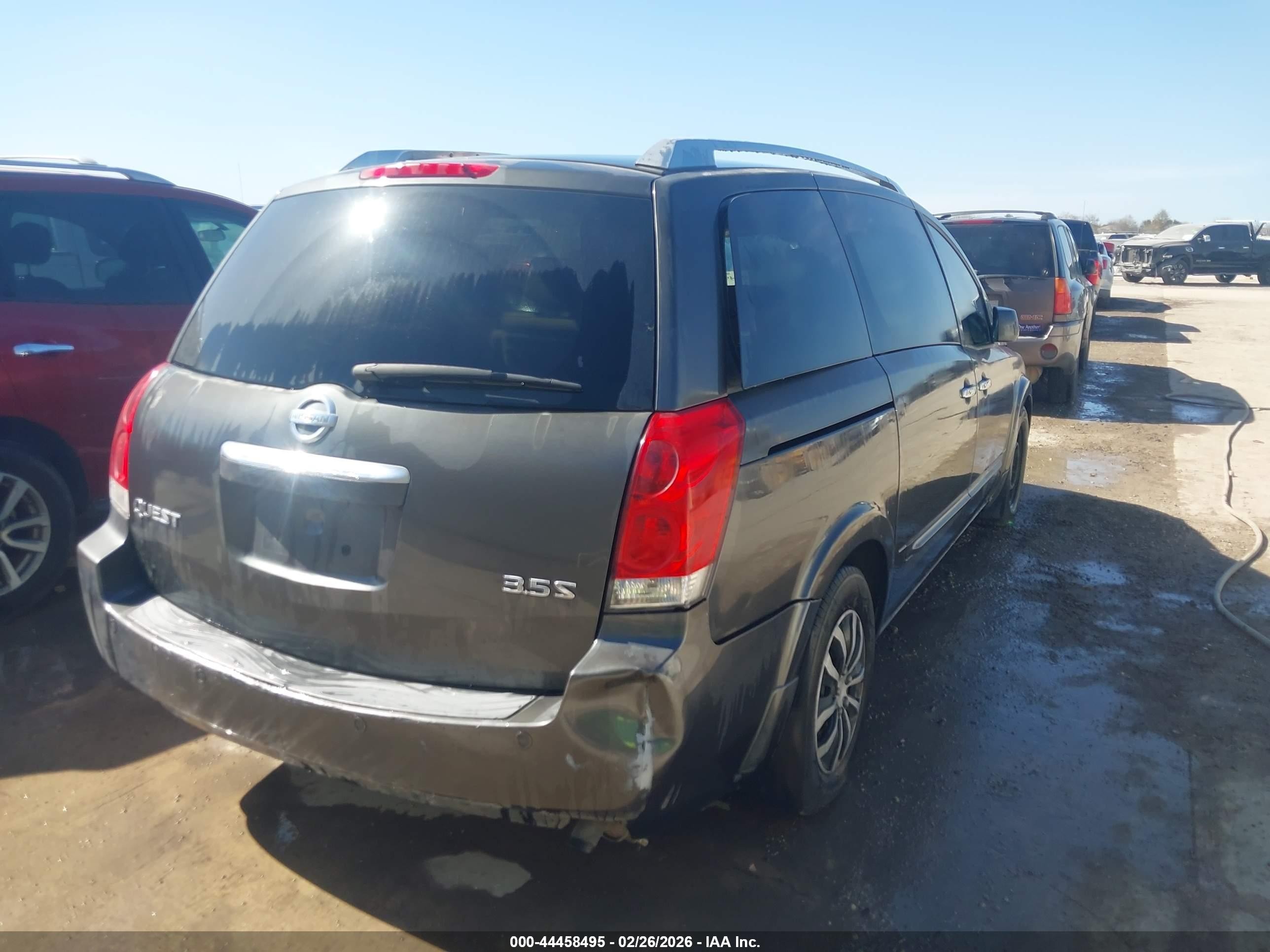 2007 Nissan Quest 3.5 S Gray vin: 5N1BV28U37N113852