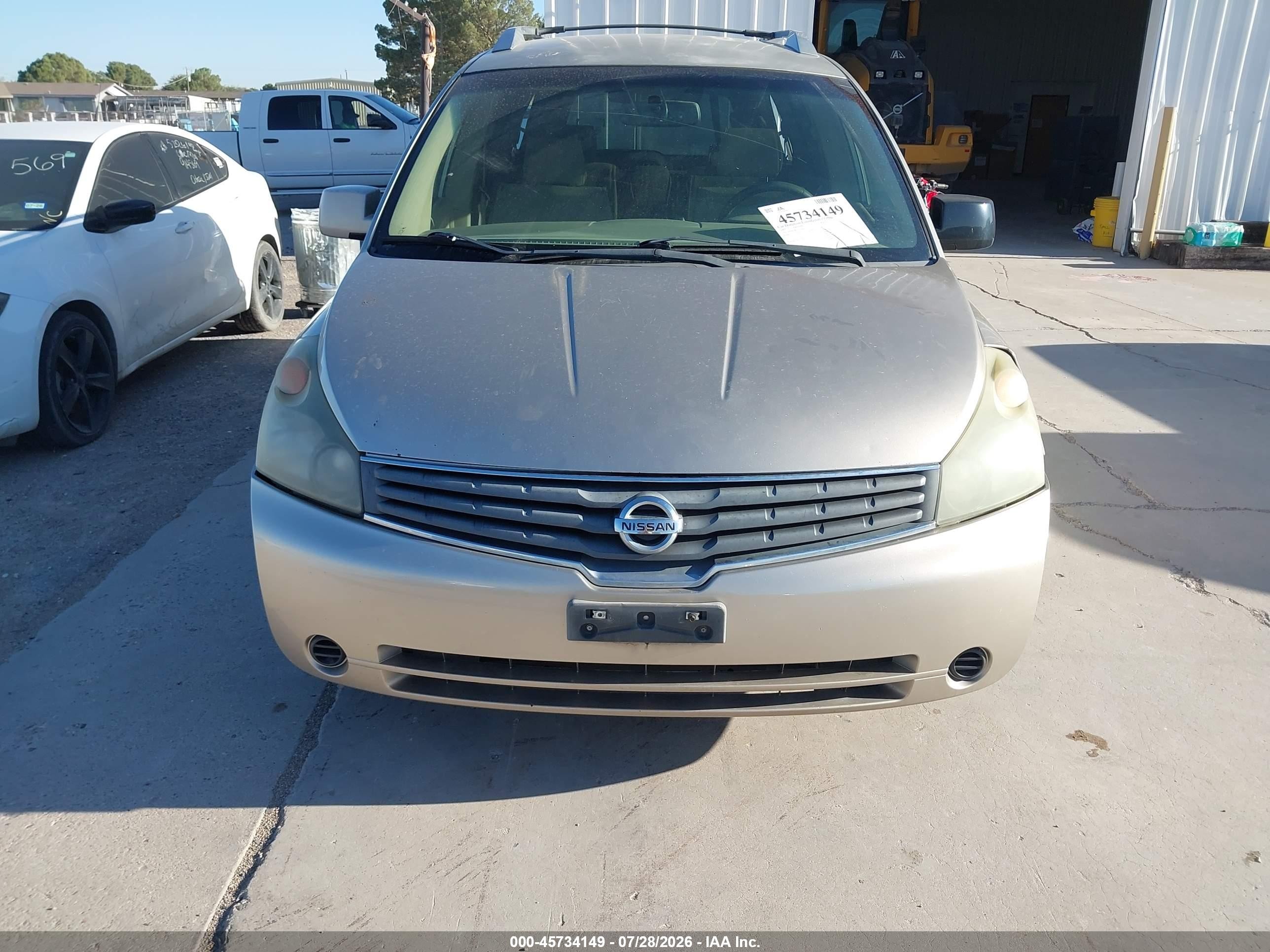 2007 Nissan Quest 3.5 Sl Желто-коричневый vin: 5N1BV28U37N130327