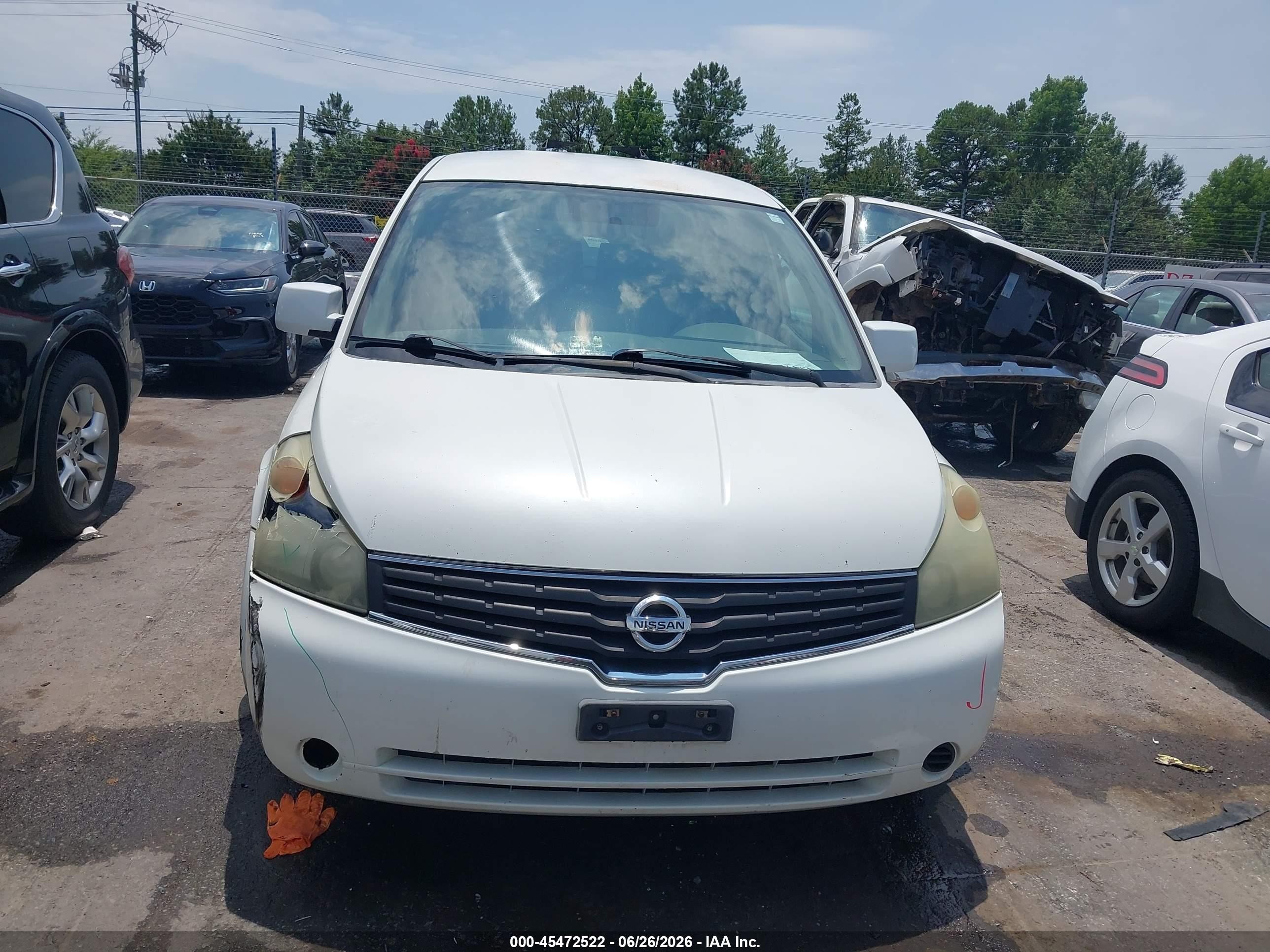 2007 Nissan Quest 3.5 Белый vin: 5N1BV28U37N137987