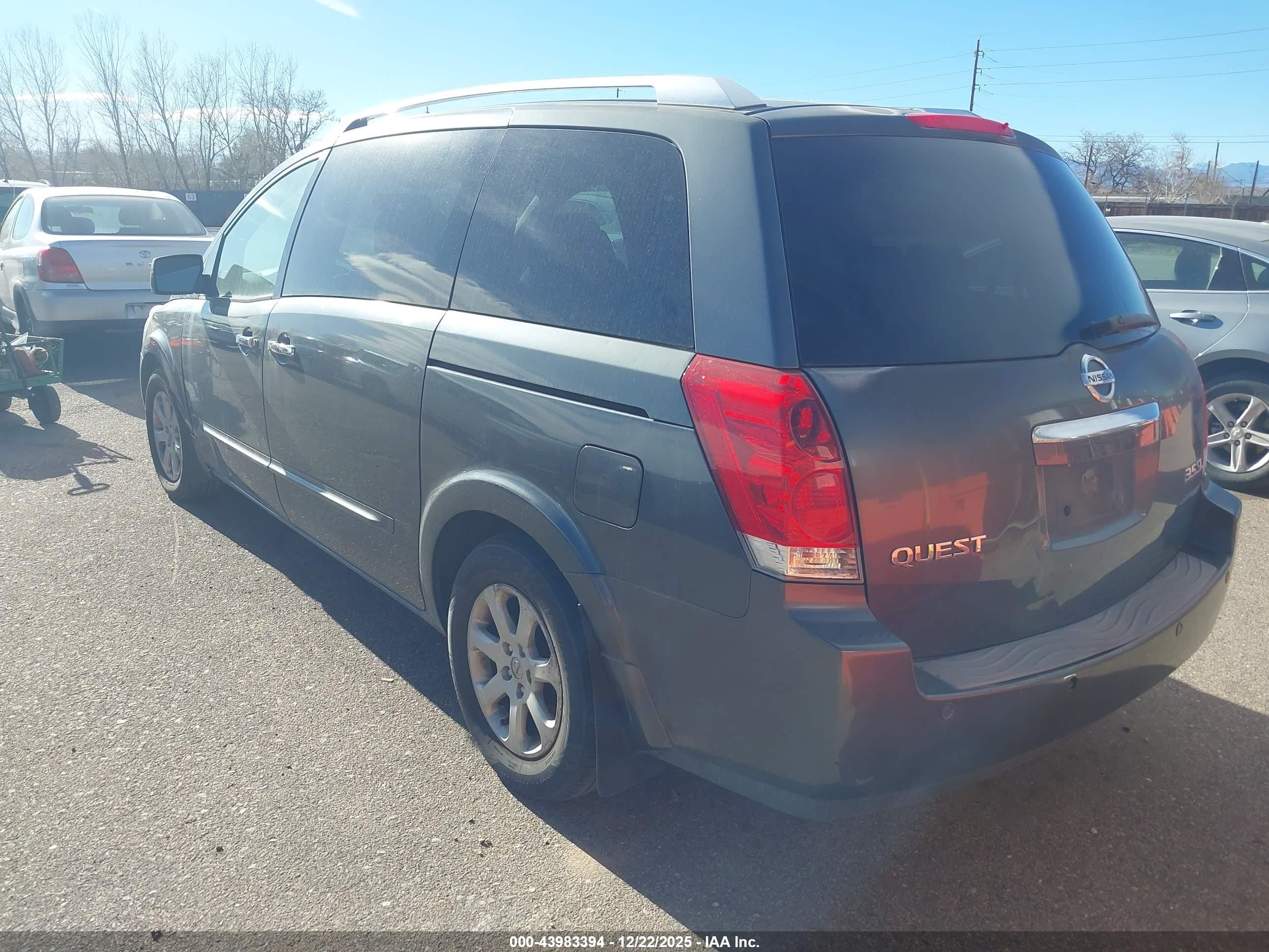 2007 Nissan Quest 3.5 Sl Gray vin: 5N1BV28U37N139335