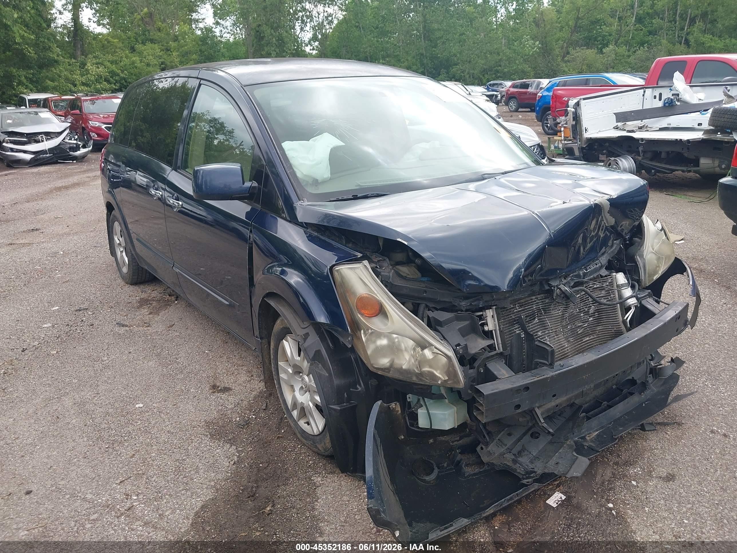 2007 Nissan Quest 3.5 Blue vin: 5N1BV28U37N142901
