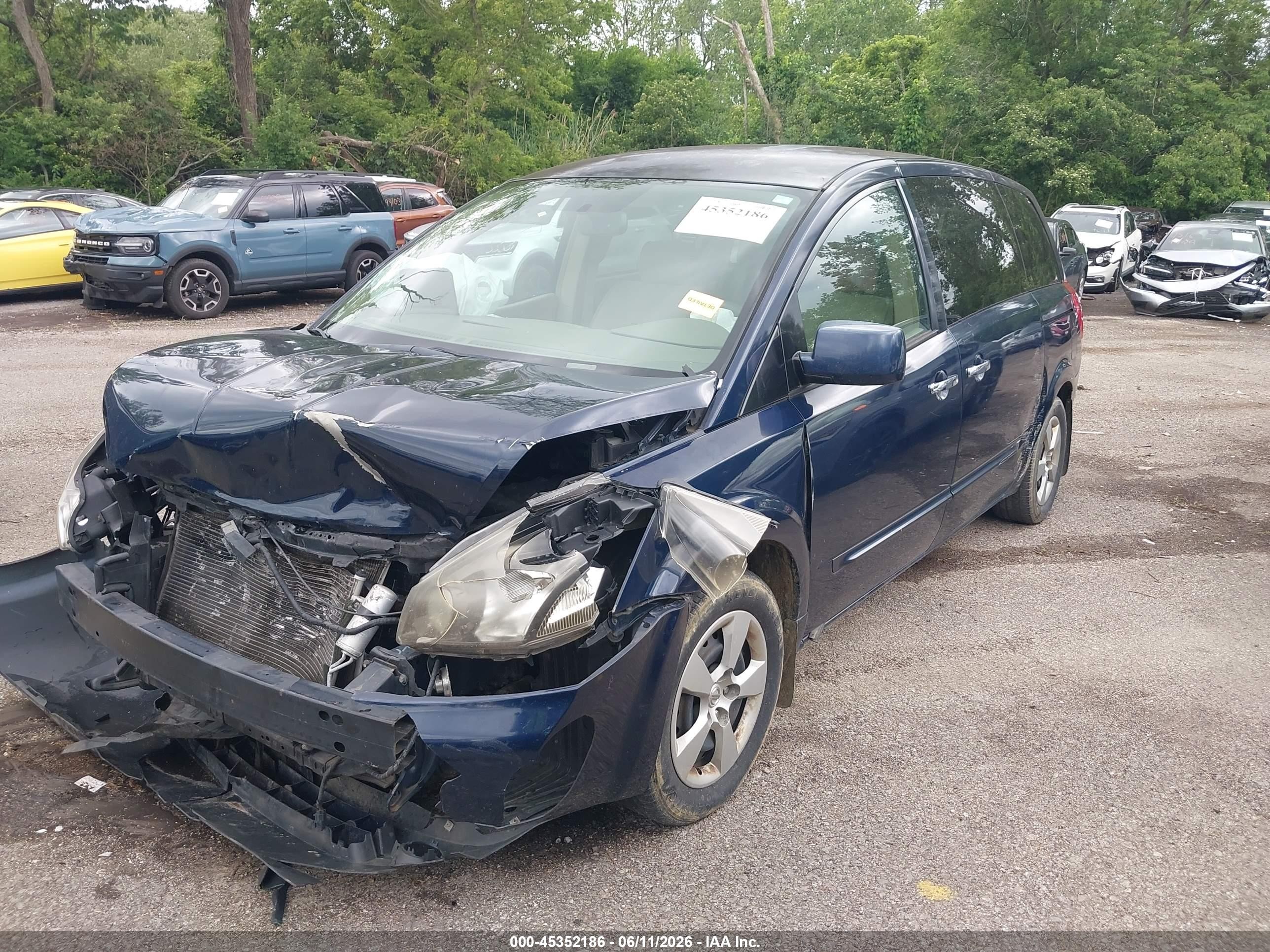2007 Nissan Quest 3.5 Синий vin: 5N1BV28U37N142901