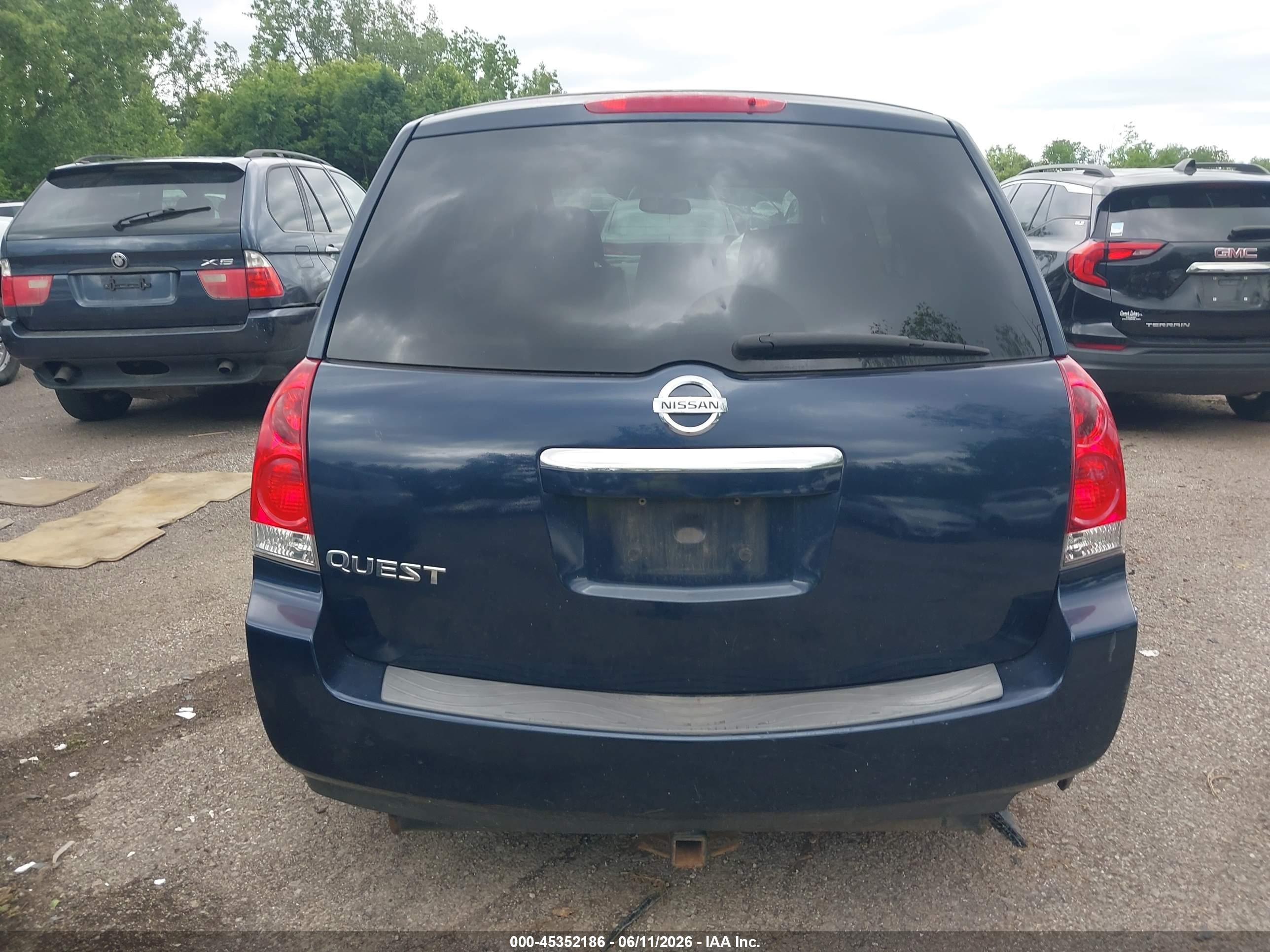 2007 Nissan Quest 3.5 Синий vin: 5N1BV28U37N142901