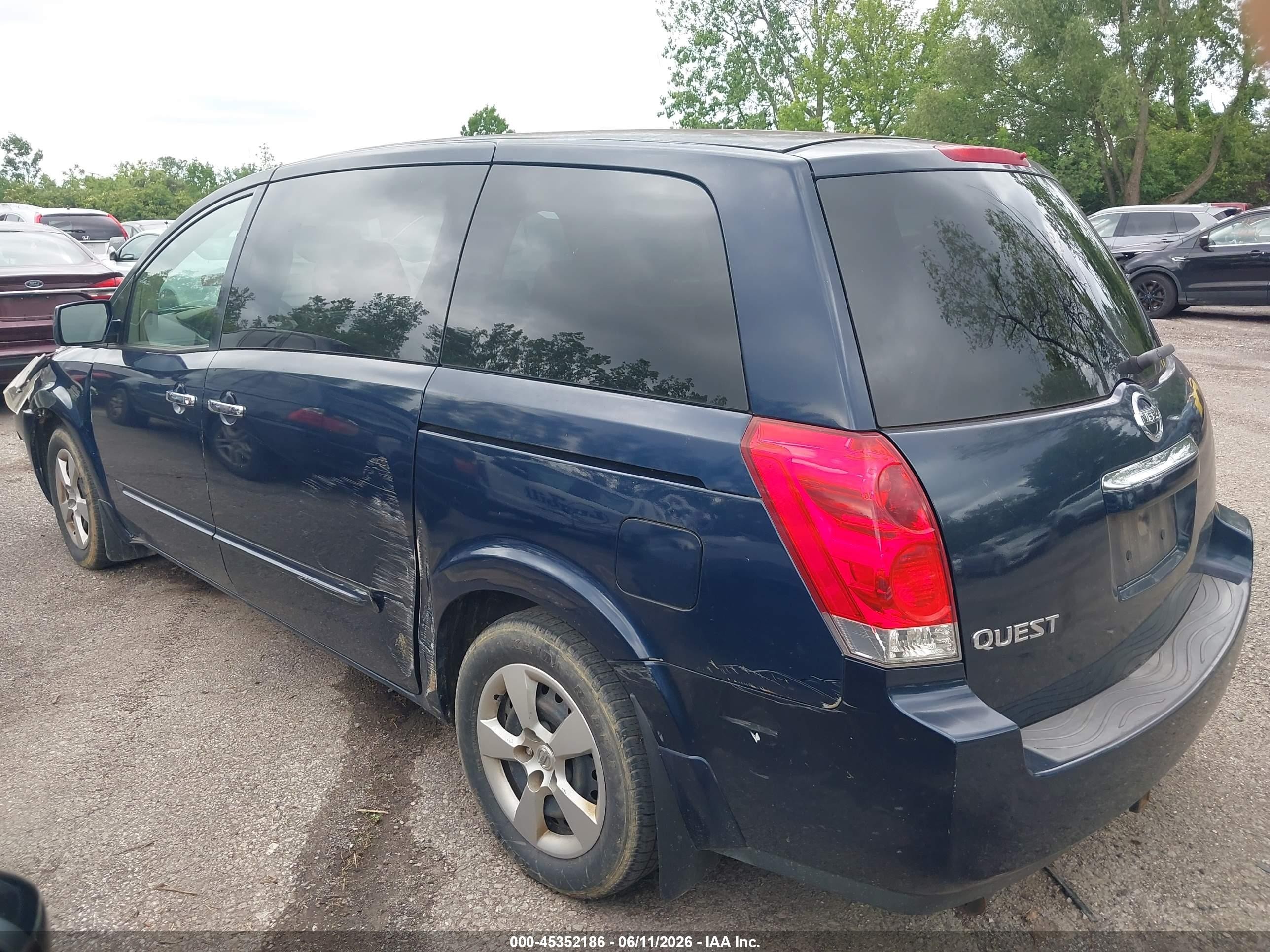 2007 Nissan Quest 3.5 Синий vin: 5N1BV28U37N142901