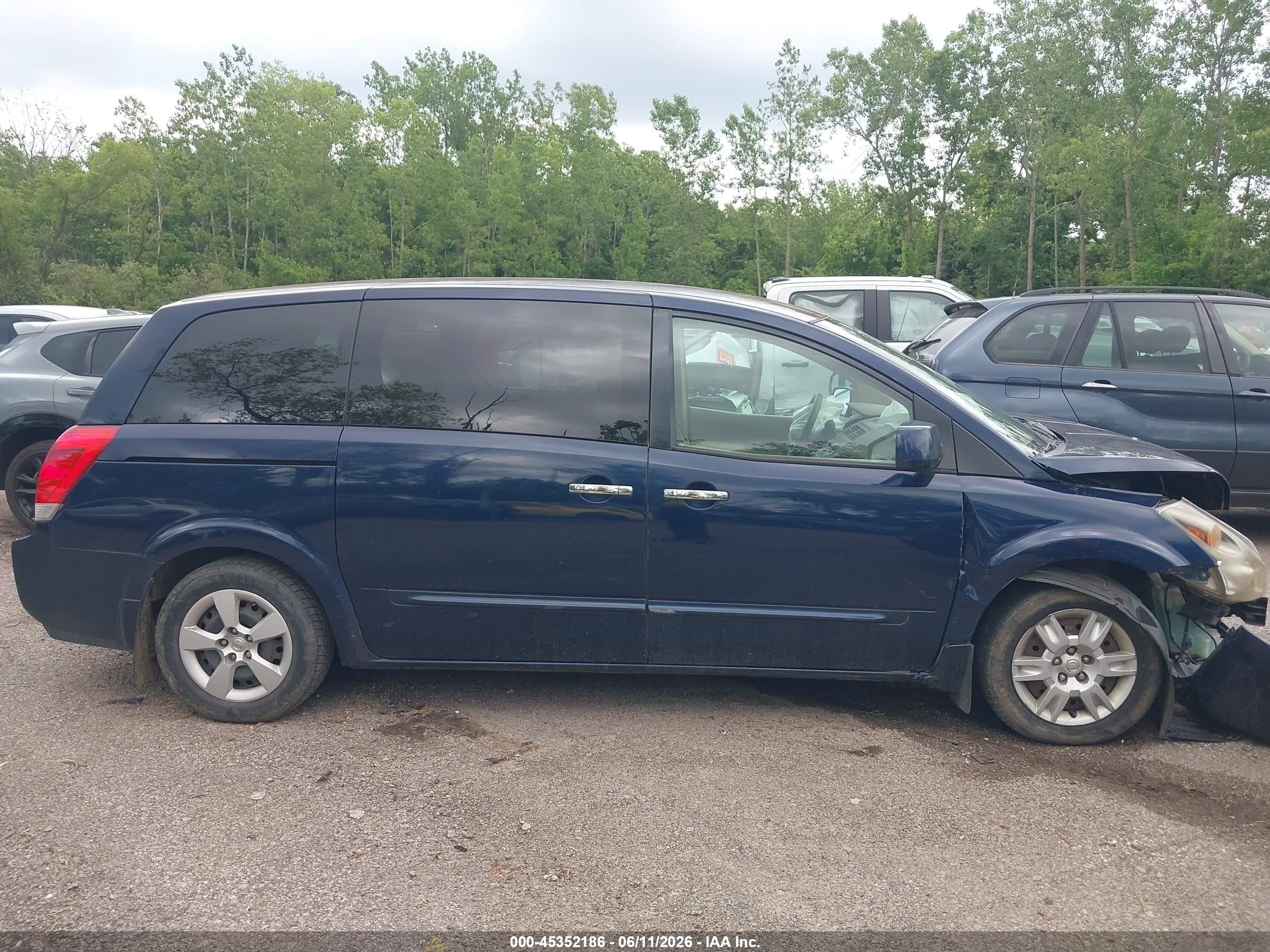 2007 Nissan Quest 3.5 Синий vin: 5N1BV28U37N142901
