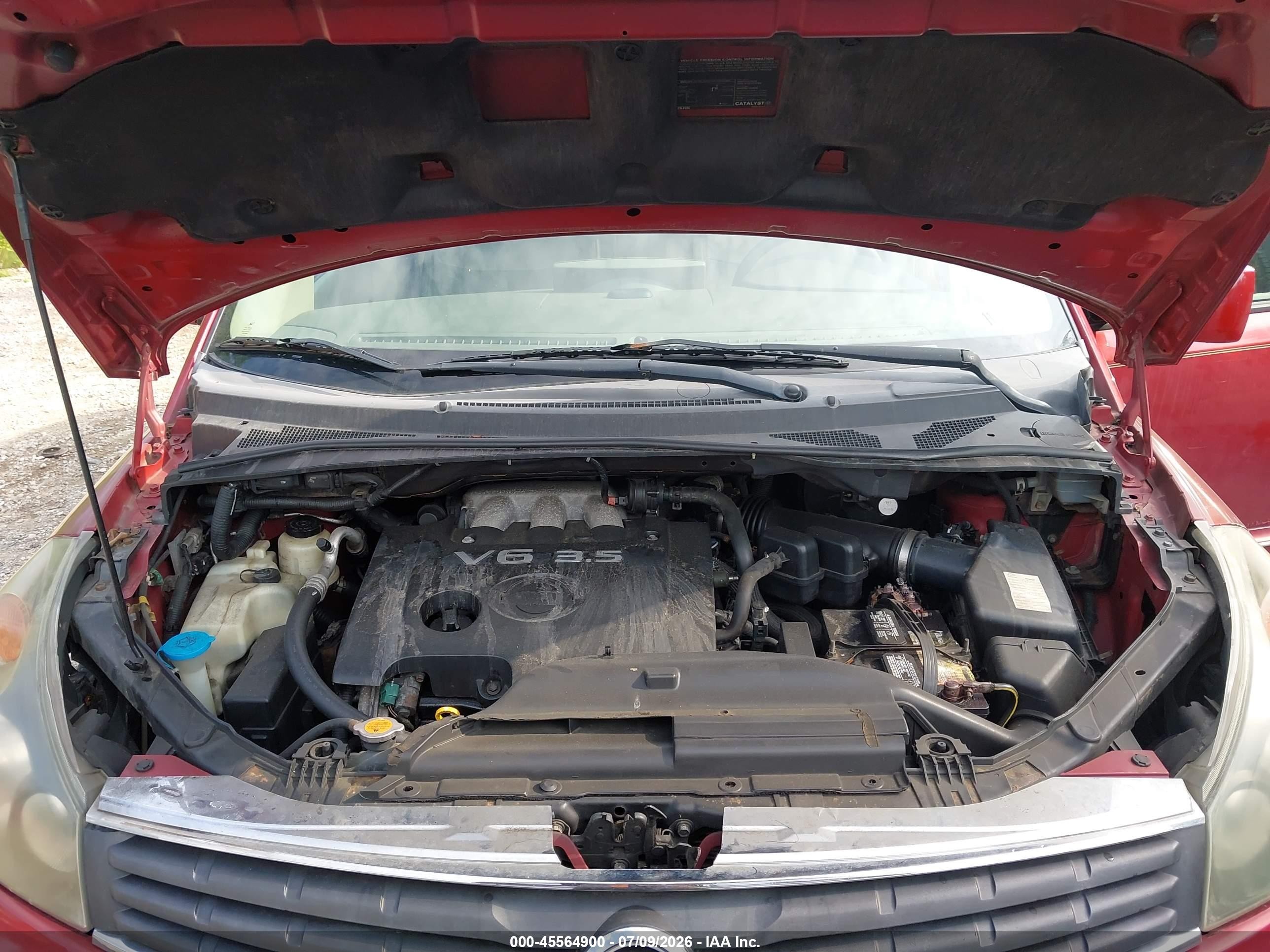 2008 Nissan Quest 3.5 Se Red vin: 5N1BV28U38N116641
