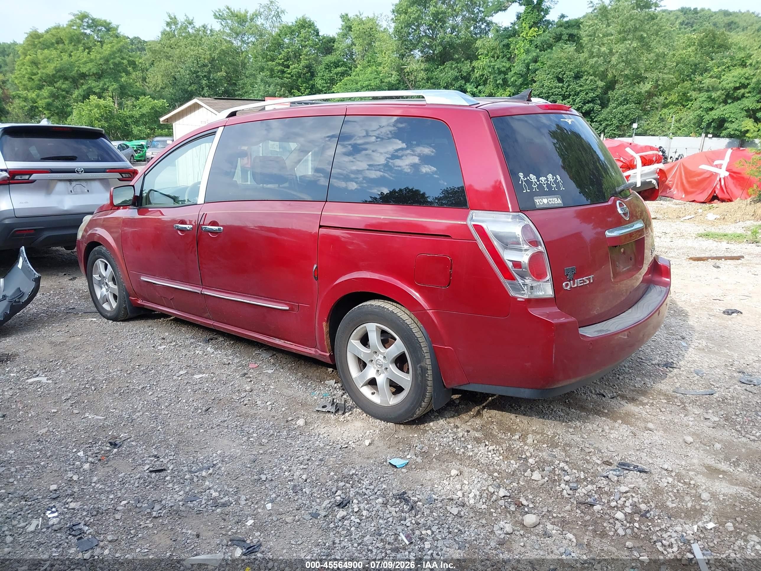 2008 Nissan Quest 3.5 Se Red vin: 5N1BV28U38N116641