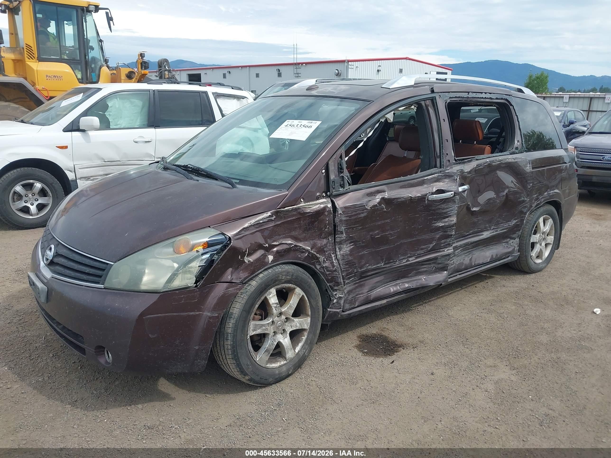 2007 Nissan Quest 3.5 Se Brown vin: 5N1BV28U47N110829