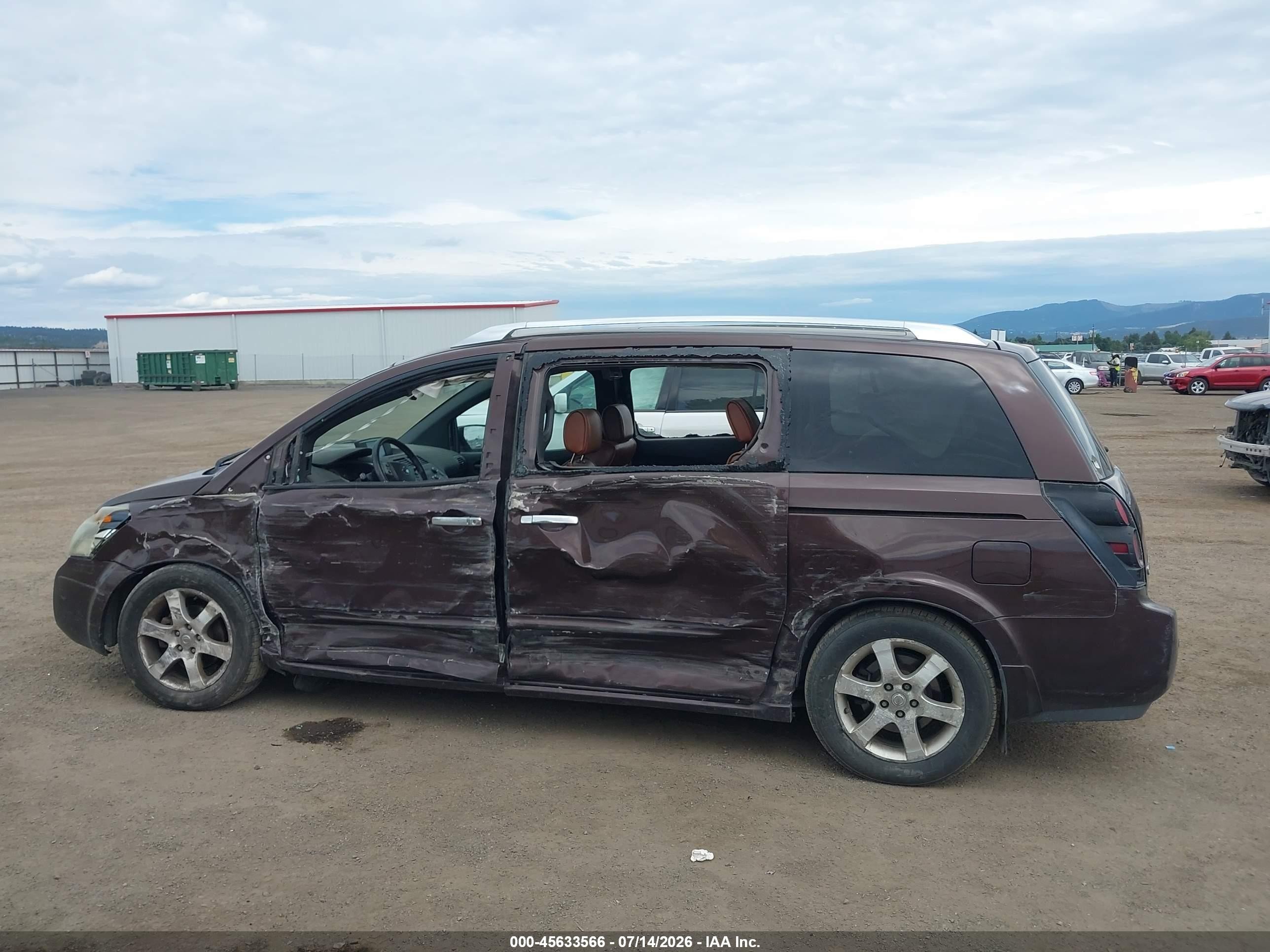 2007 Nissan Quest 3.5 Se Brown vin: 5N1BV28U47N110829