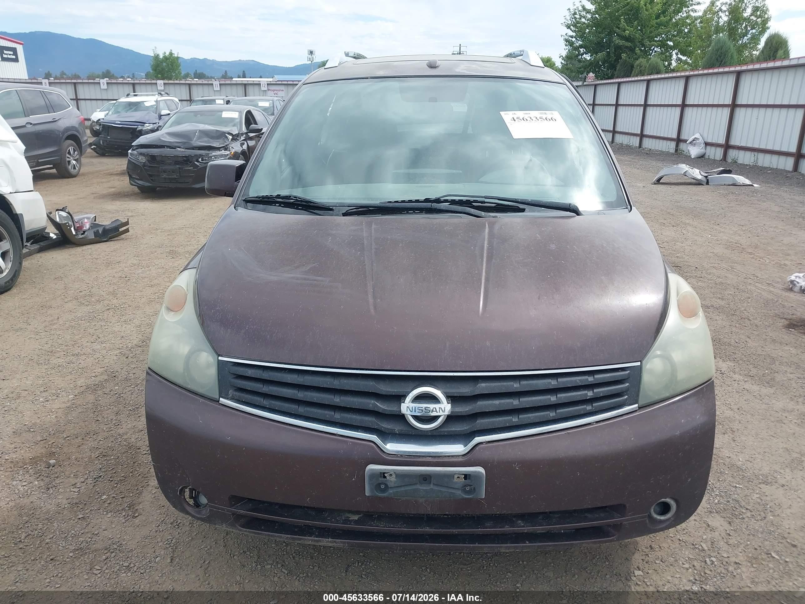 2007 Nissan Quest 3.5 Se Brown vin: 5N1BV28U47N110829