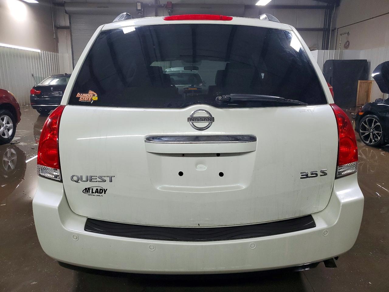 2009 Nissan Quest S White vin: 5N1BV28U49N100238