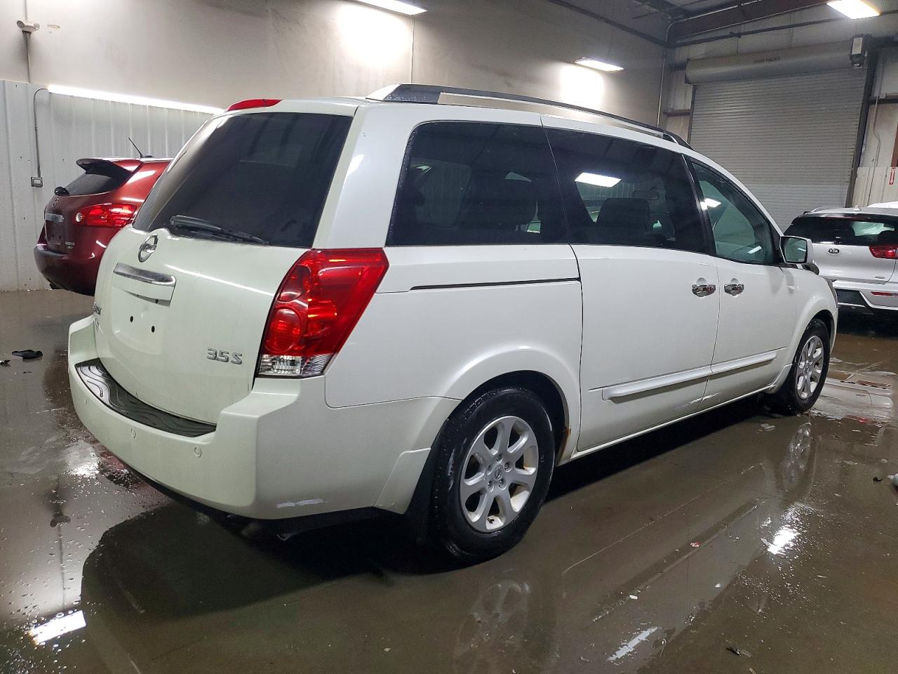 2009 Nissan Quest S White vin: 5N1BV28U49N100238