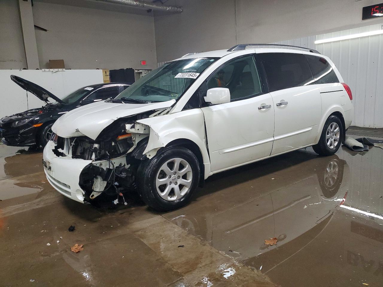 2009 Nissan Quest S White vin: 5N1BV28U49N100238