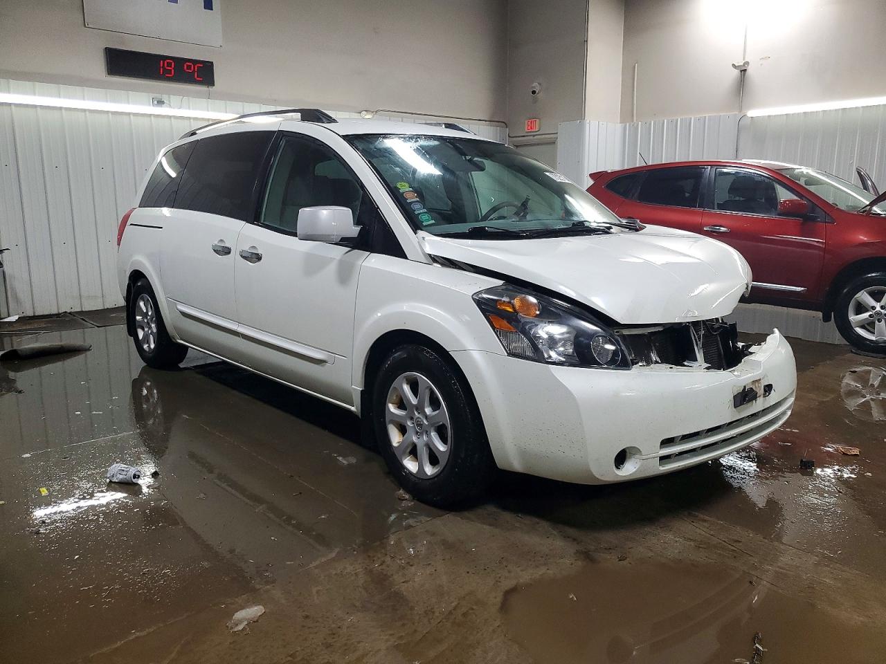2009 Nissan Quest S White vin: 5N1BV28U49N100238