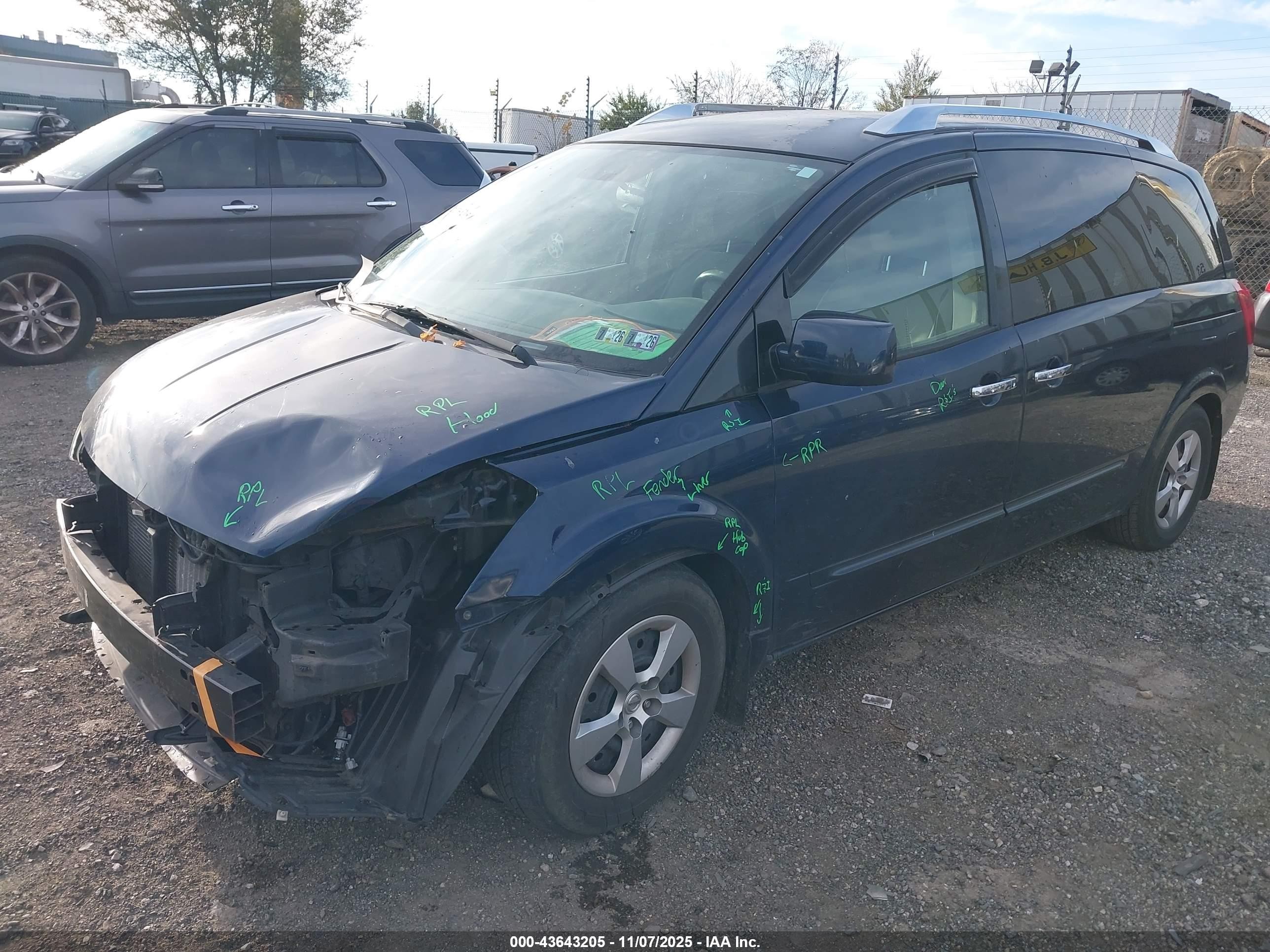 2009 Nissan Quest 3.5 S Dark Blue vin: 5N1BV28U49N102409