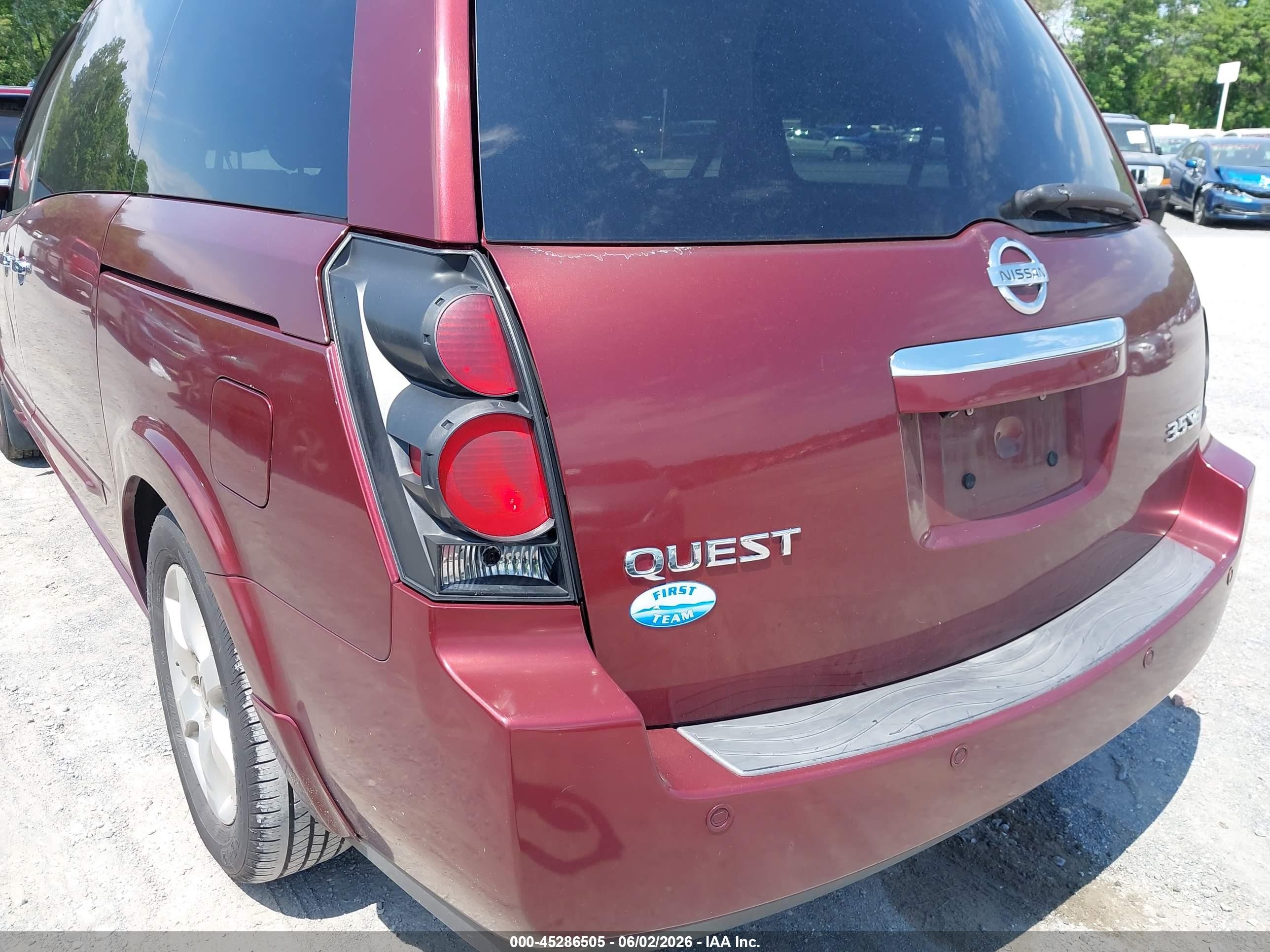 2009 Nissan Quest 3.5 Se Red vin: 5N1BV28U49N102474