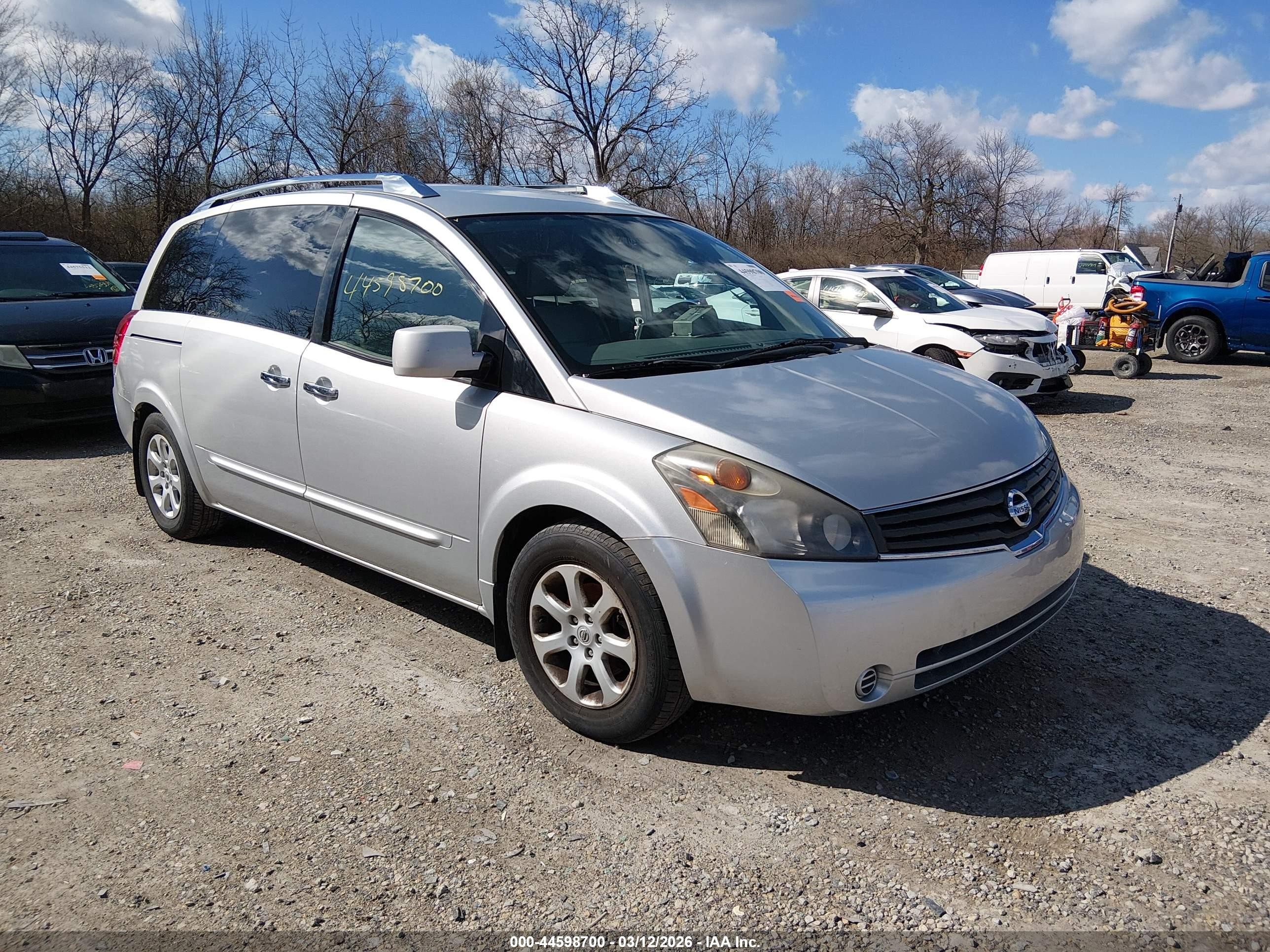 2009 Nissan Quest 3.5 Sl Silver vin: 5N1BV28U49N104192