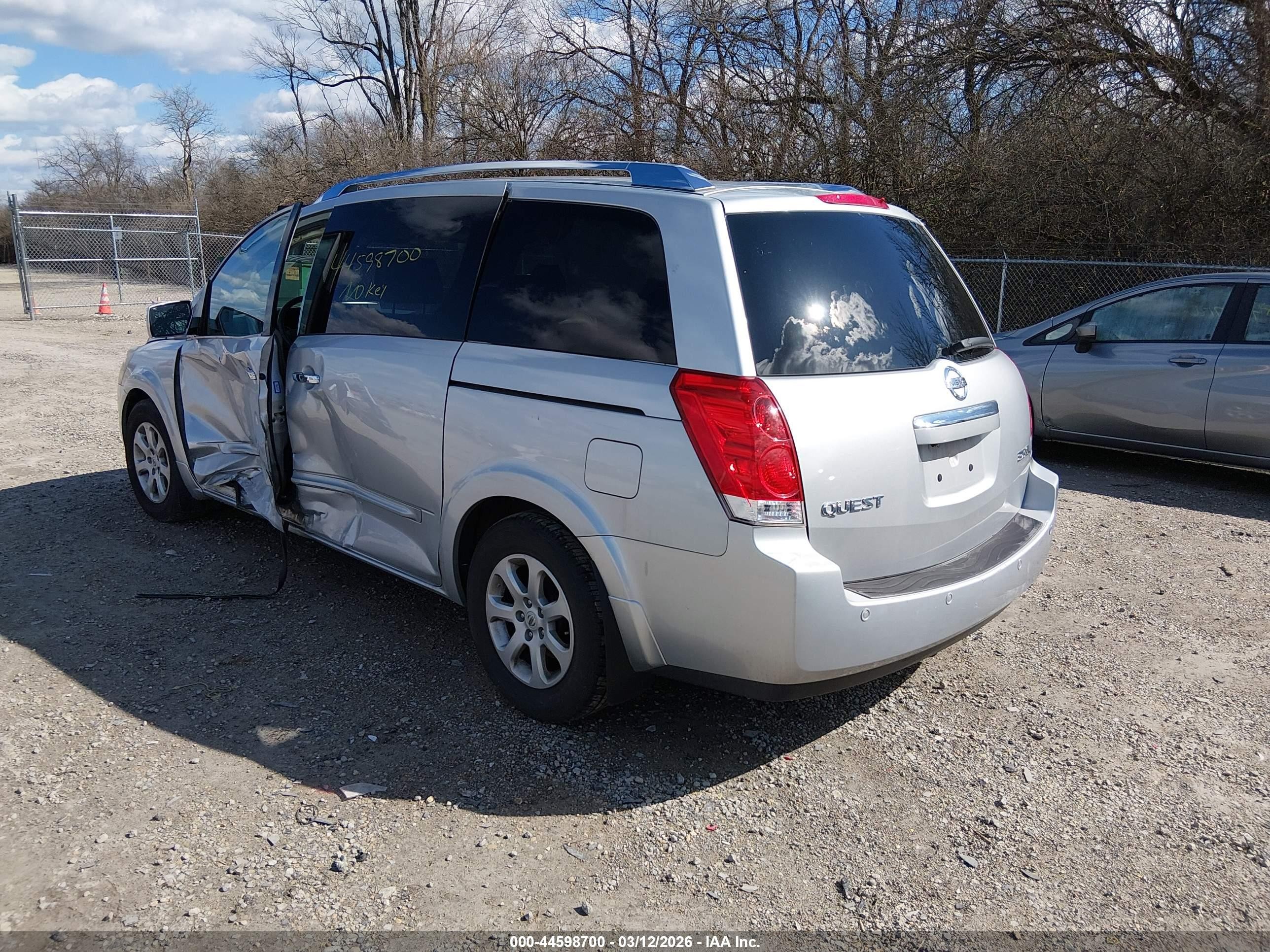 2009 Nissan Quest 3.5 Sl Silver vin: 5N1BV28U49N104192