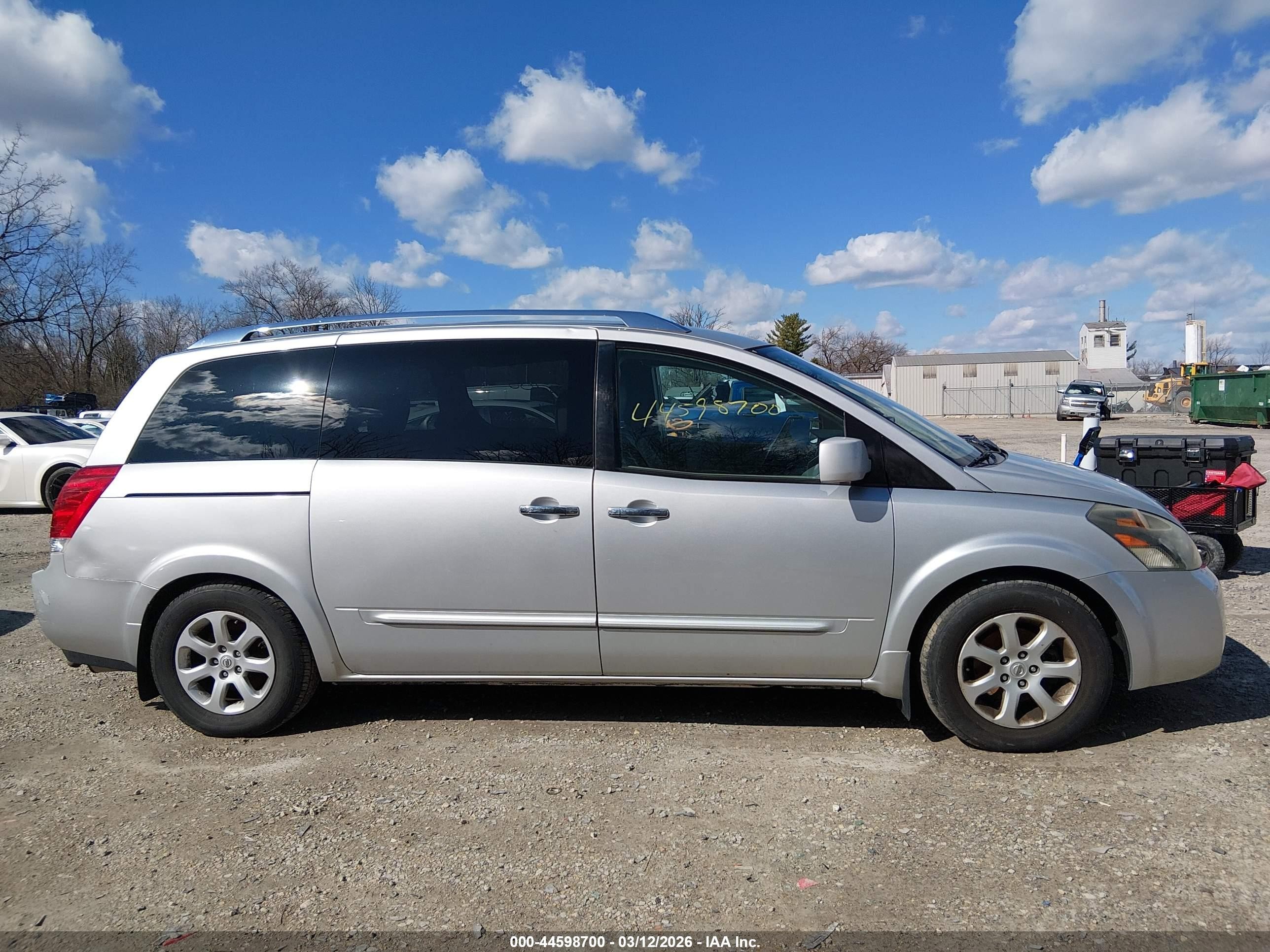 2009 Nissan Quest 3.5 Sl Silver vin: 5N1BV28U49N104192