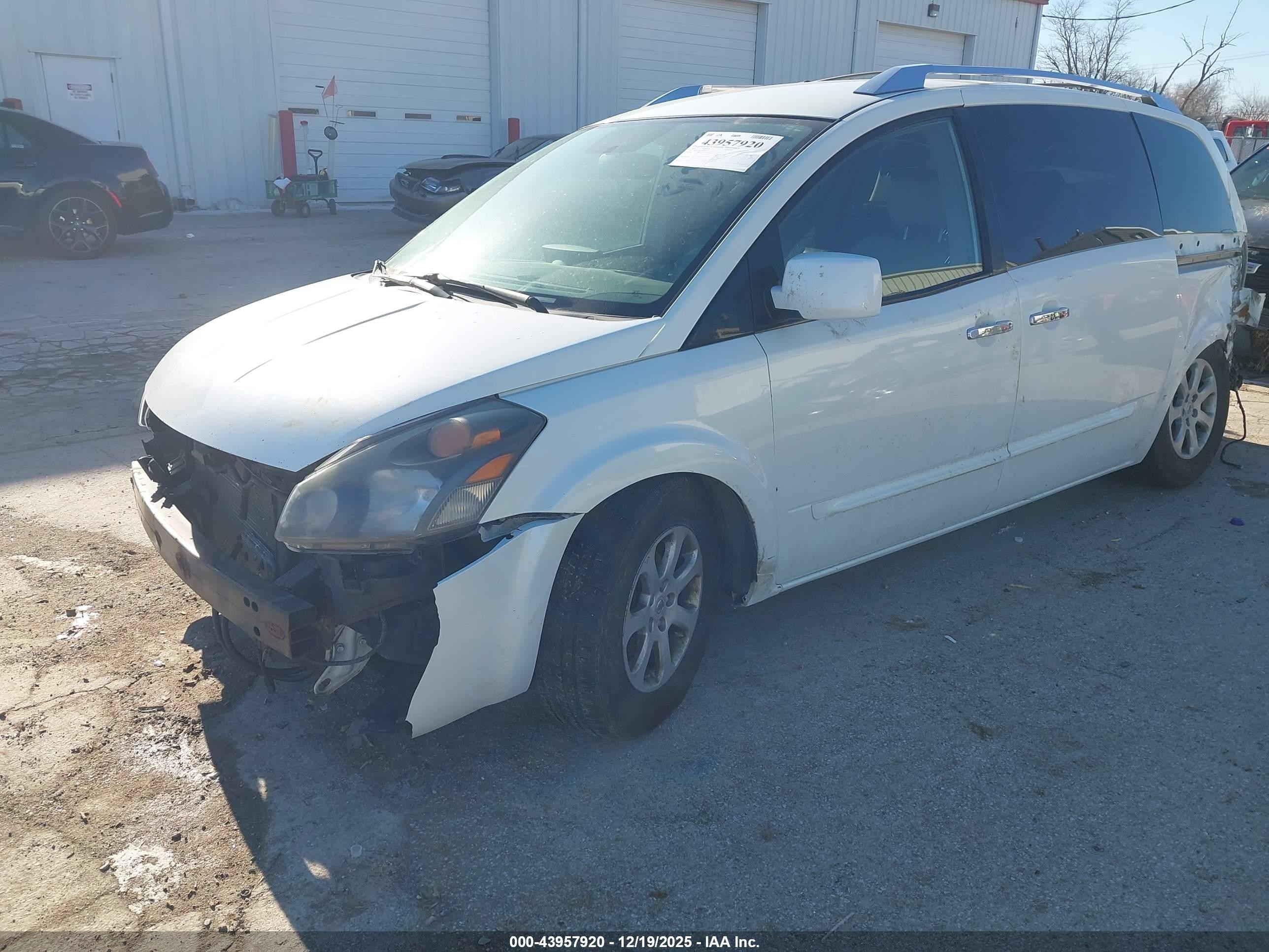 2009 Nissan Quest 3.5 Sl White vin: 5N1BV28U49N105214