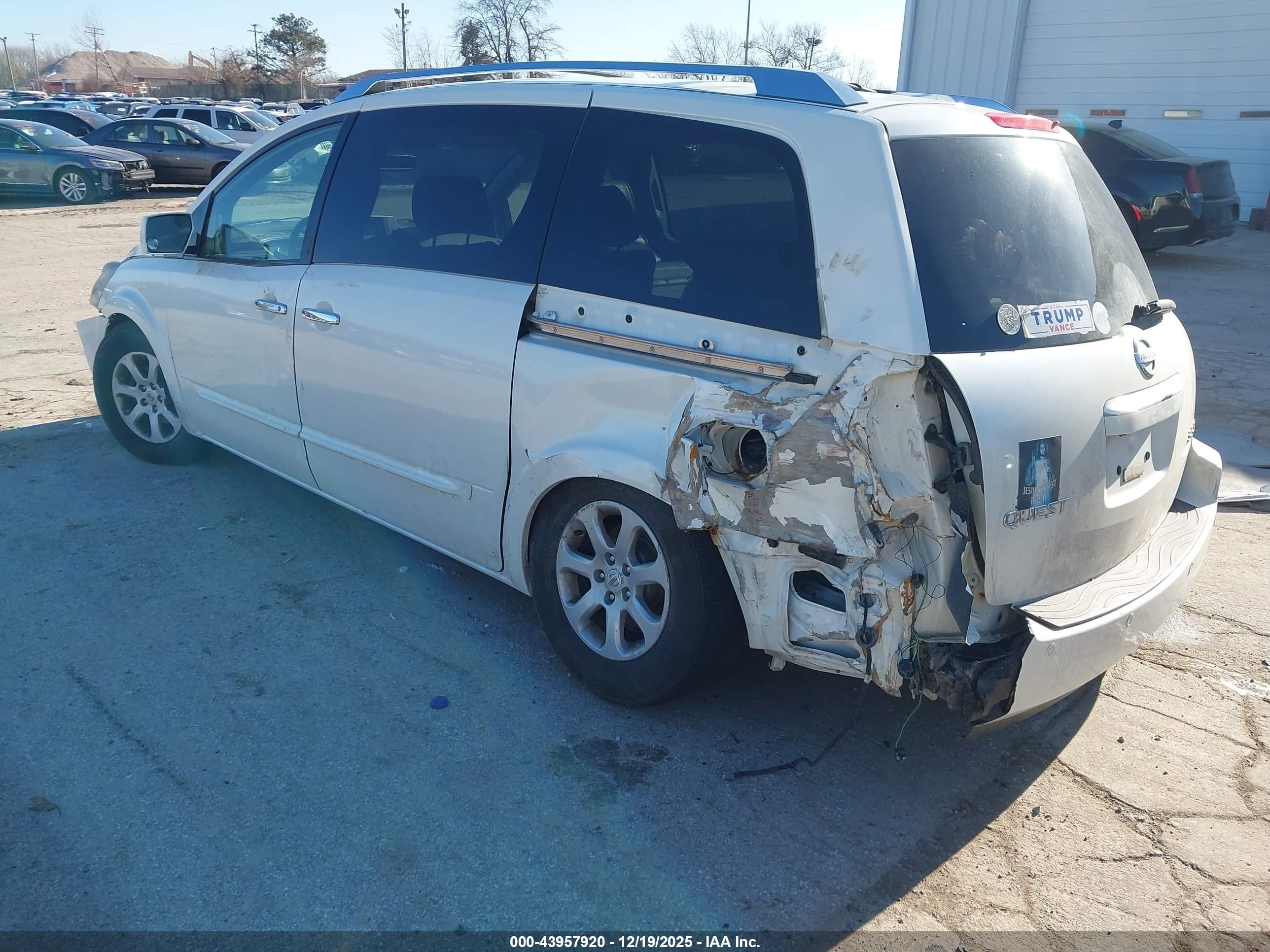 2009 Nissan Quest 3.5 Sl White vin: 5N1BV28U49N105214