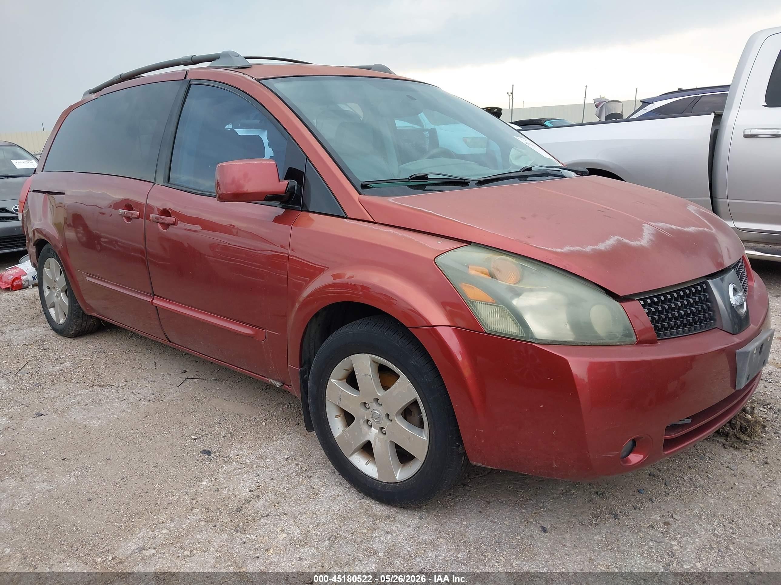 2004 Nissan Quest 3.5 Se Orange vin: 5N1BV28U54N360169
