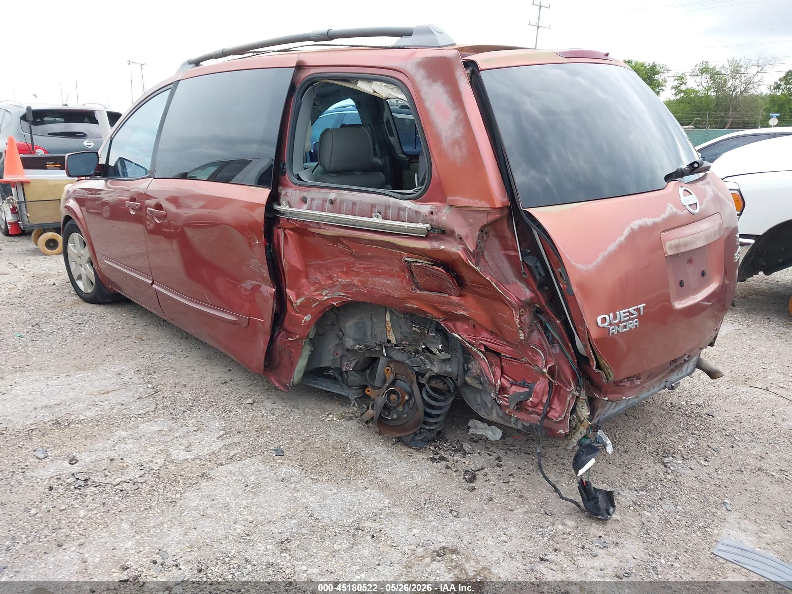 2004 Nissan Quest 3.5 Se Orange vin: 5N1BV28U54N360169