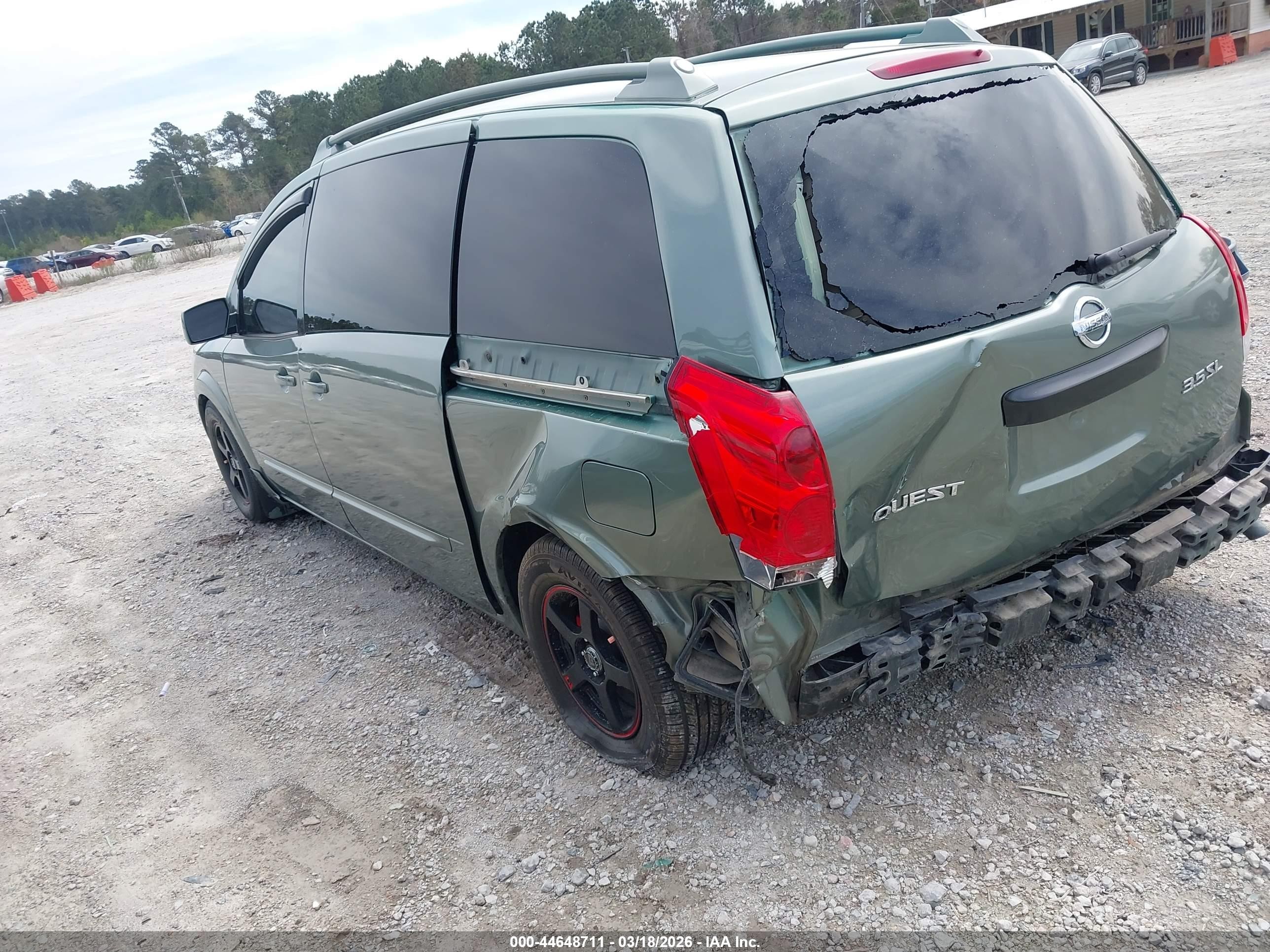 2005 Nissan Quest 3.5 S Green vin: 5N1BV28U55N101358