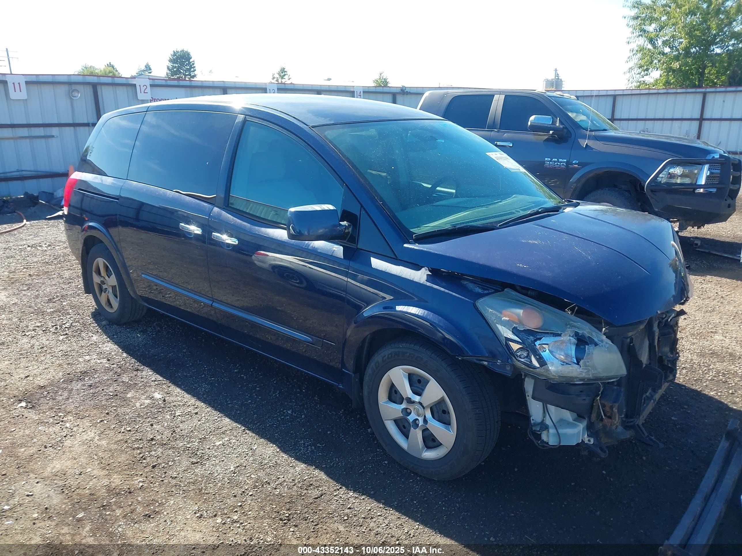 2008 Nissan Quest 3.5 Blue vin: 5N1BV28U58N118987