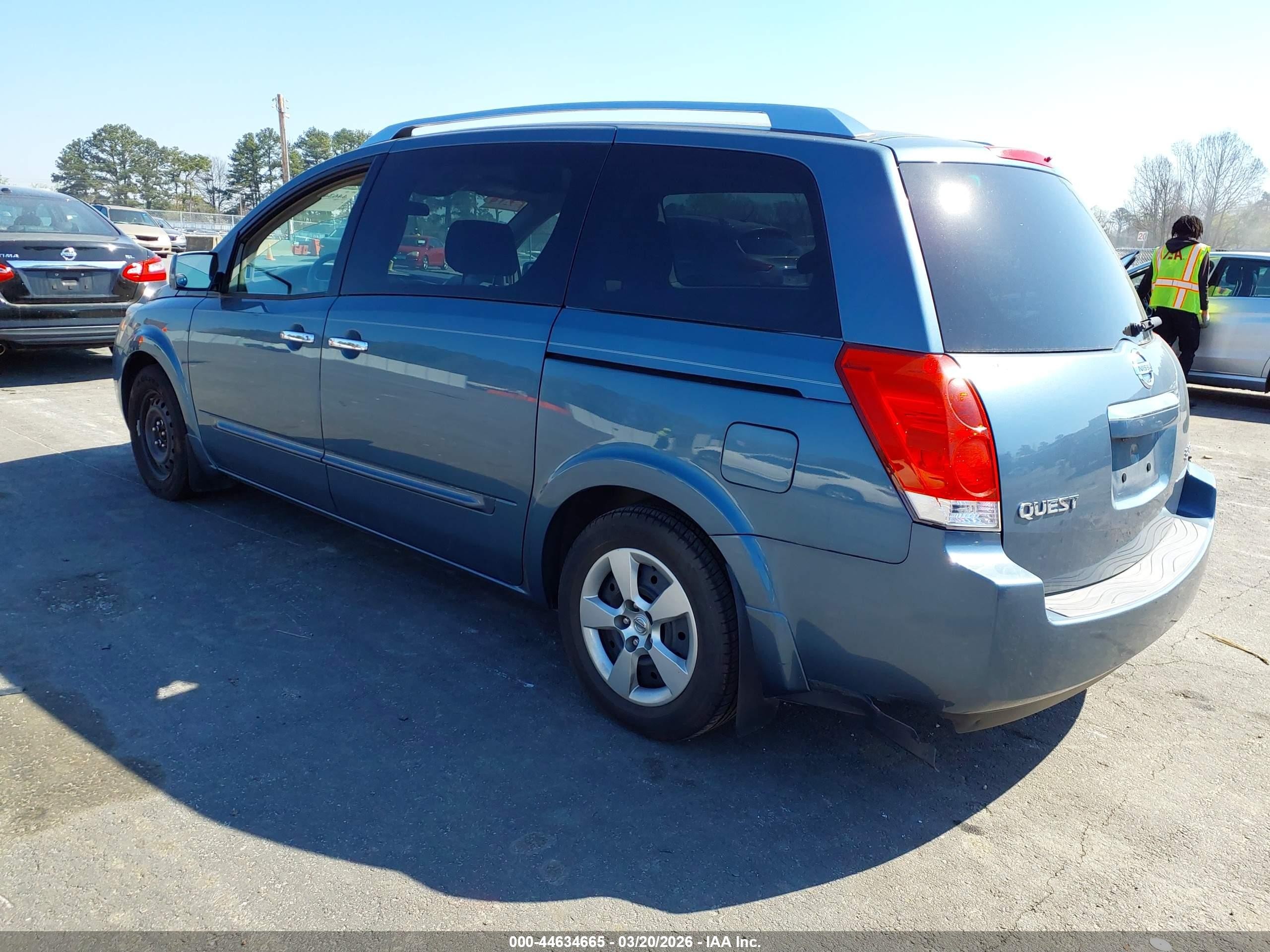 2009 Nissan Quest 3.5 S Blue vin: 5N1BV28U59N104458