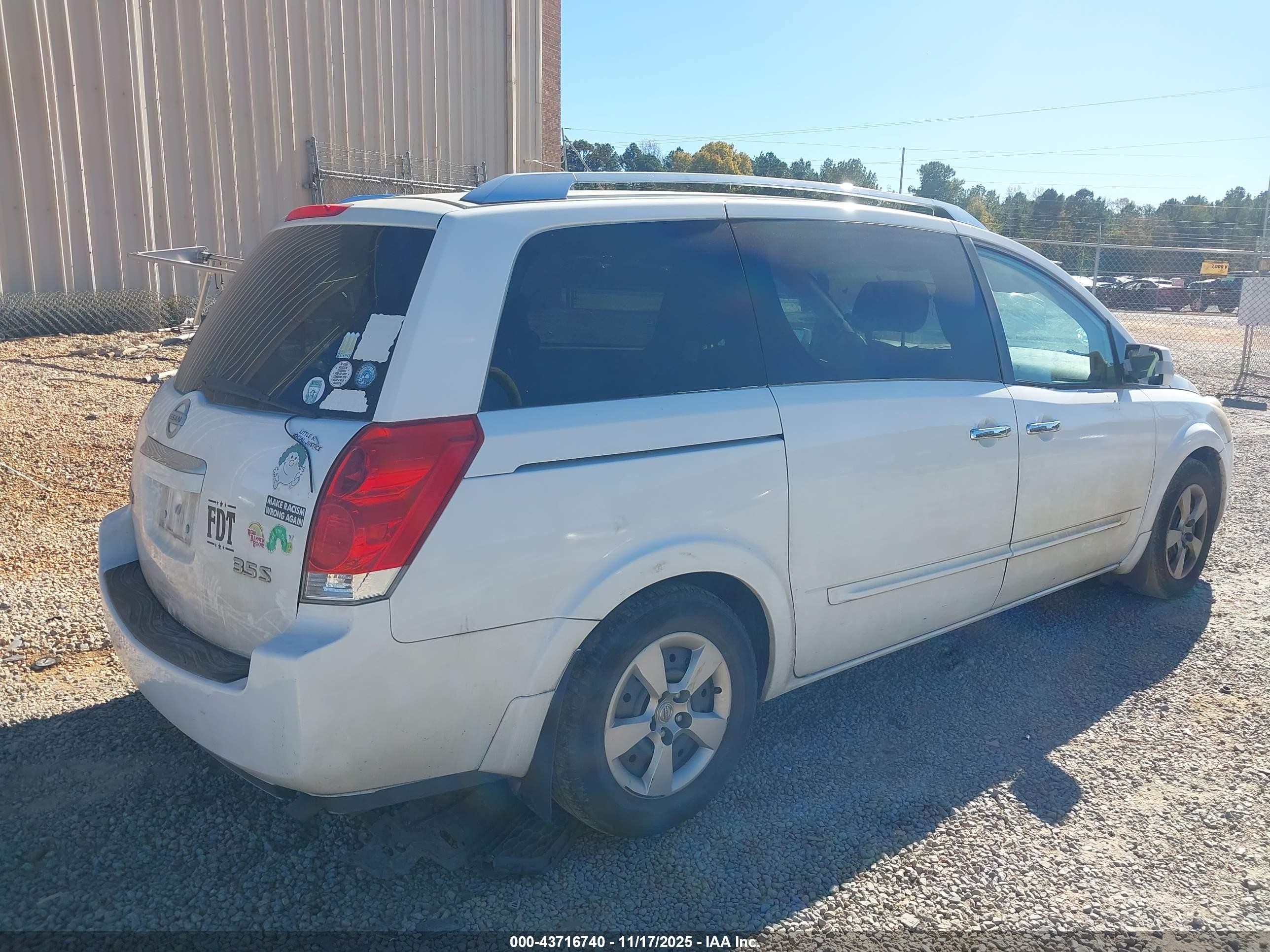 2009 Nissan Quest 3.5 S White vin: 5N1BV28U59N107067