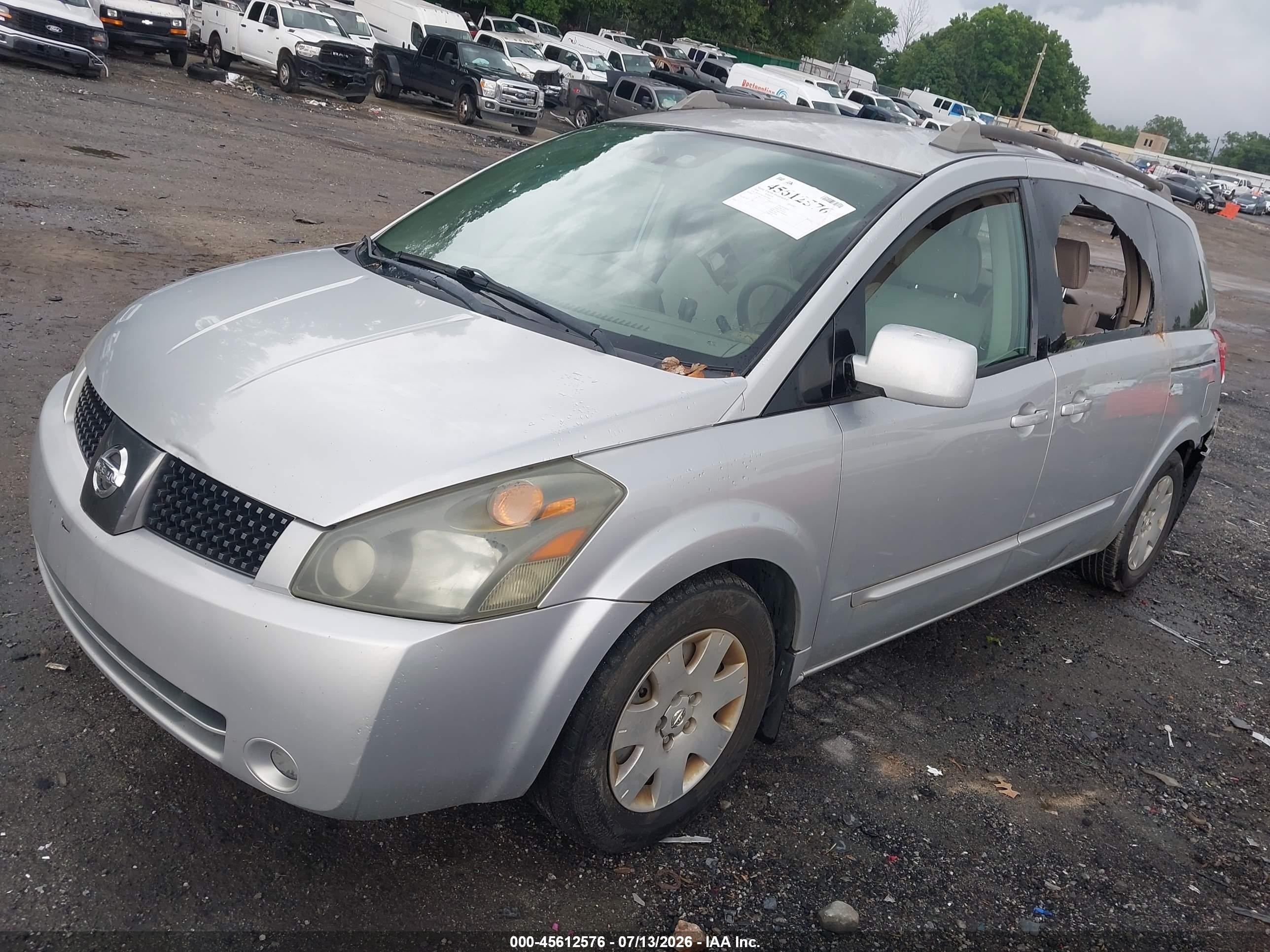 2004 Nissan Quest 3.5 S Silver vin: 5N1BV28U64N369866