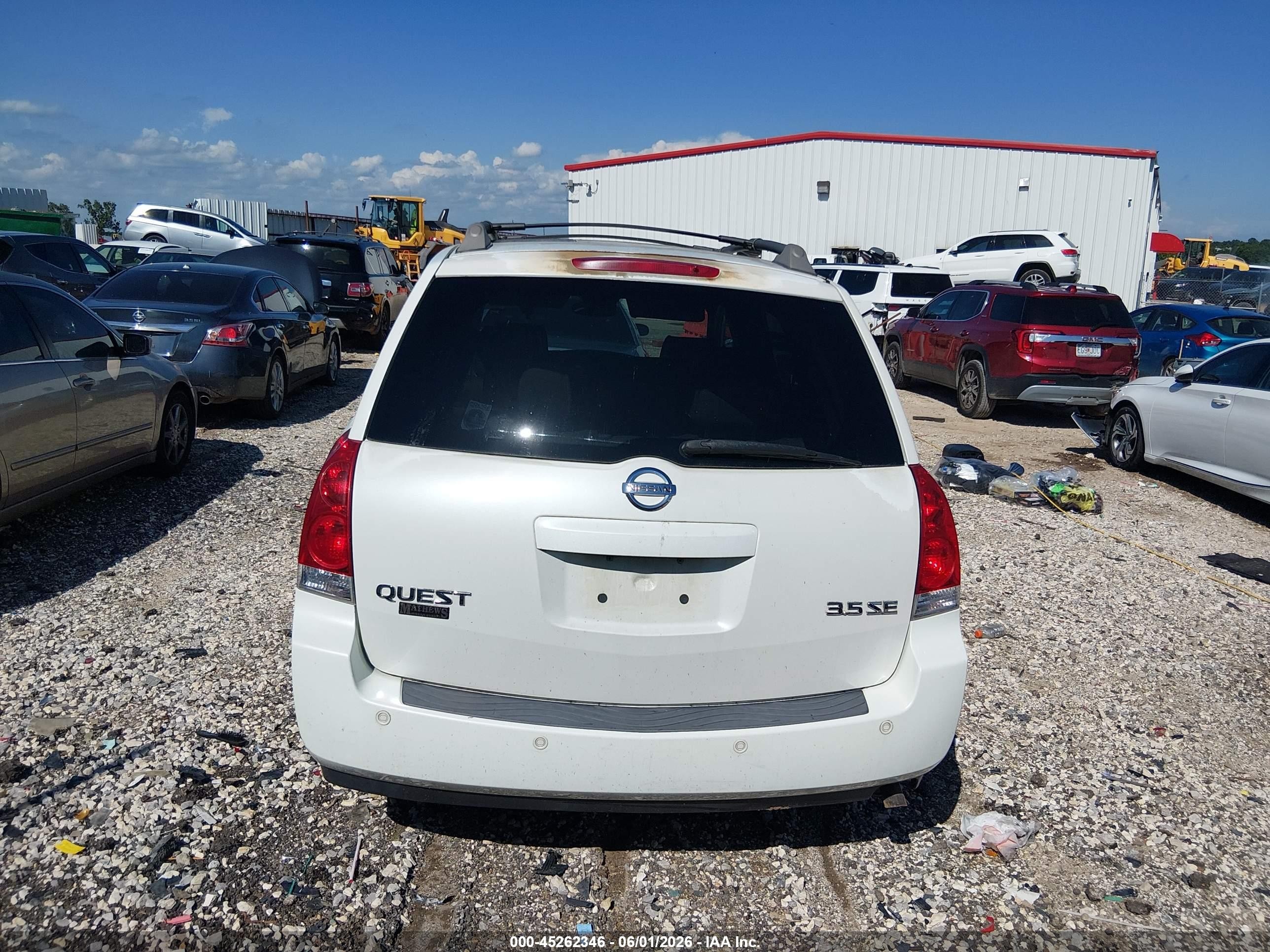 2005 Nissan Quest 3.5 Se Белый vin: 5N1BV28U65N131680
