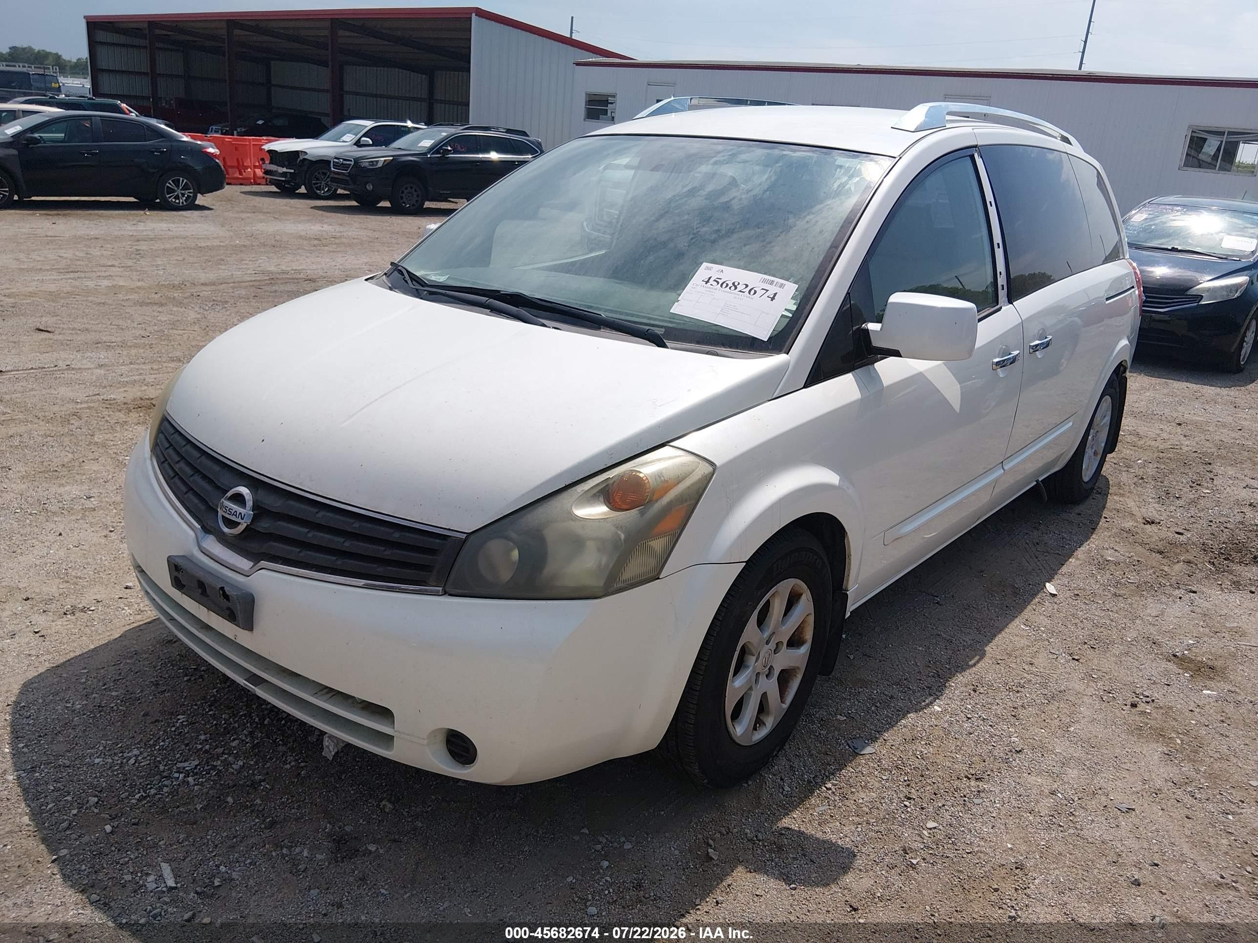 2007 Nissan Quest 3.5 Sl White vin: 5N1BV28U67N132959