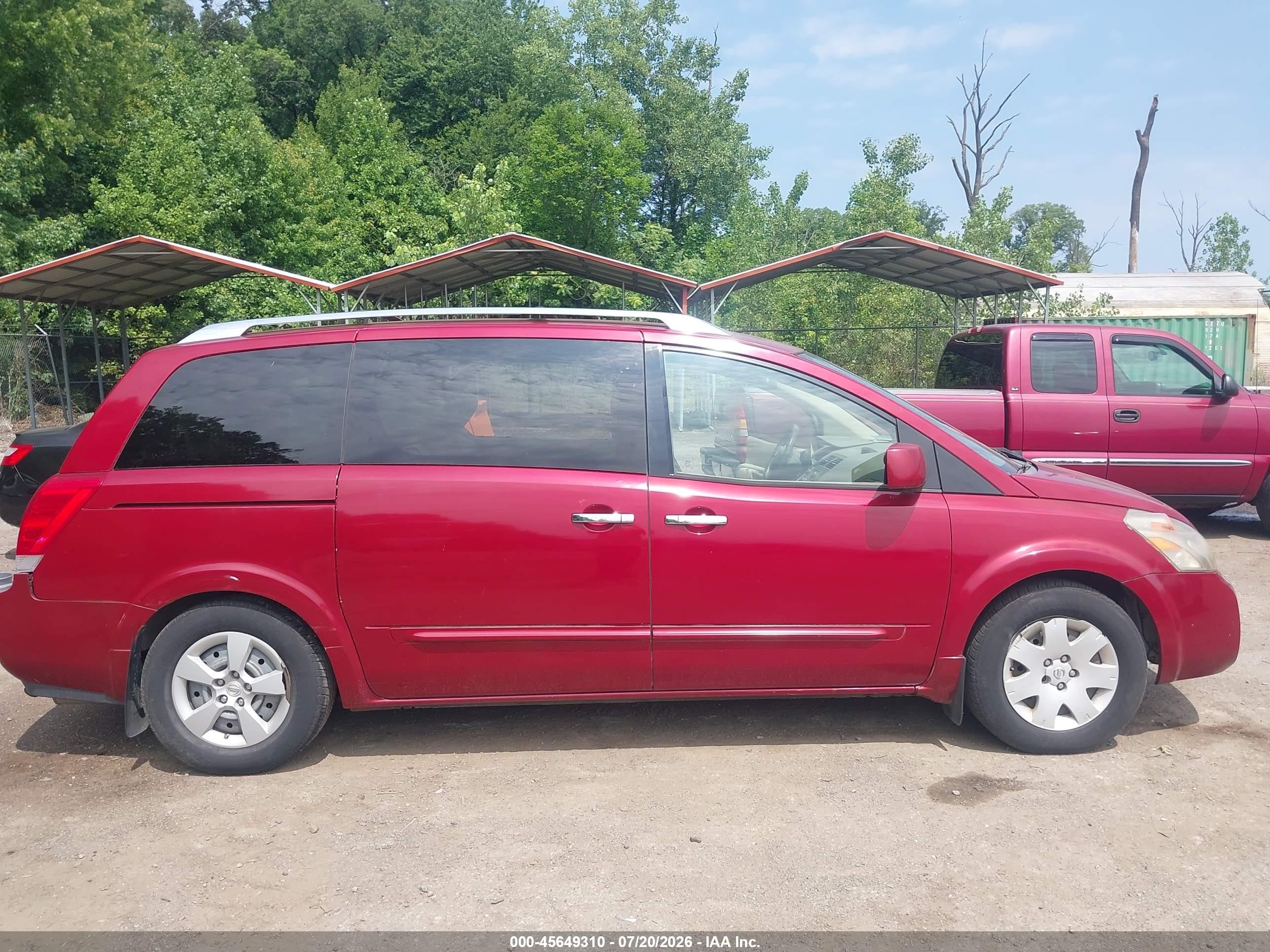 2007 Nissan Quest 3.5 S Red vin: 5N1BV28U77N136051