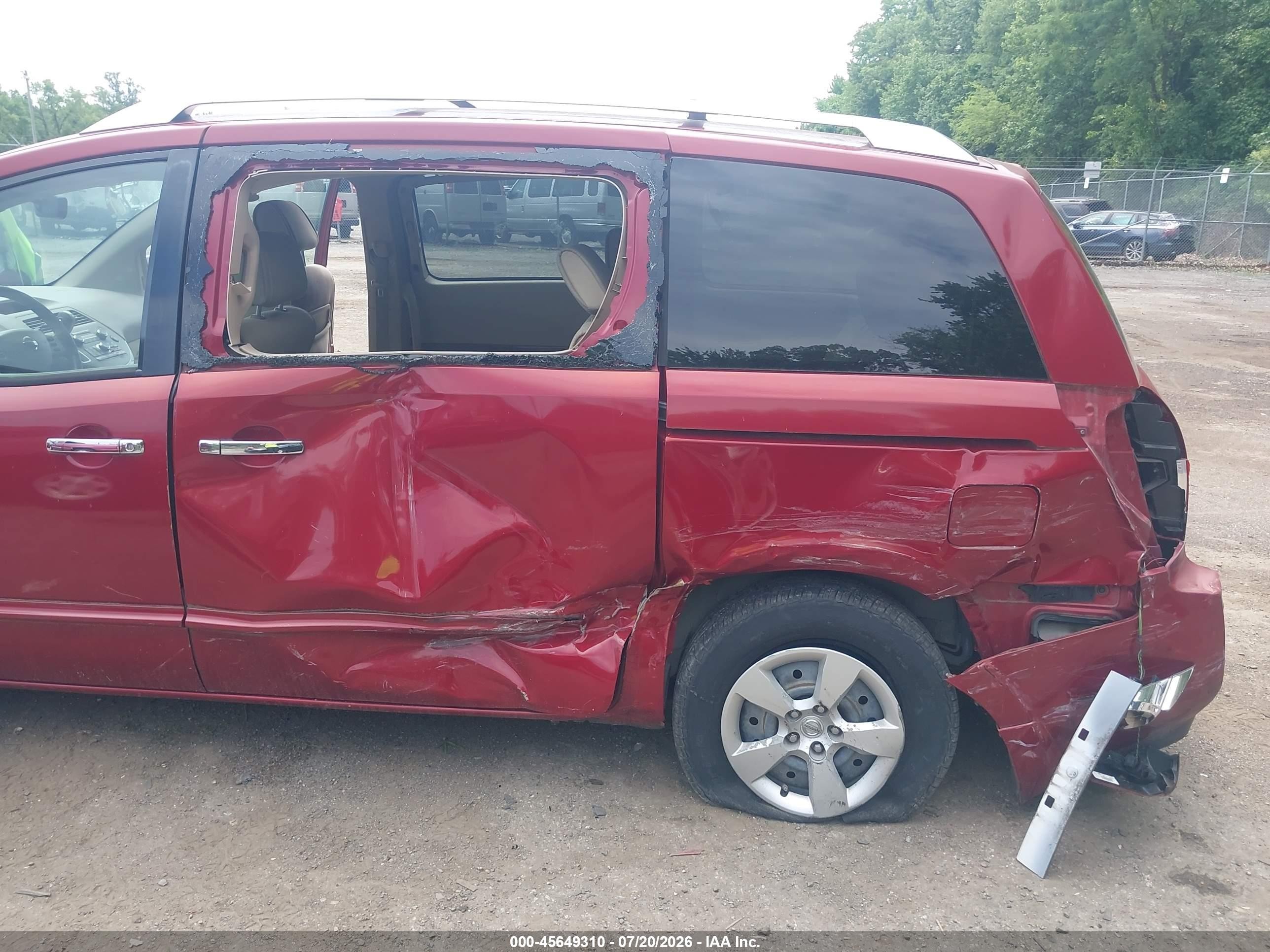 2007 Nissan Quest 3.5 S Red vin: 5N1BV28U77N136051