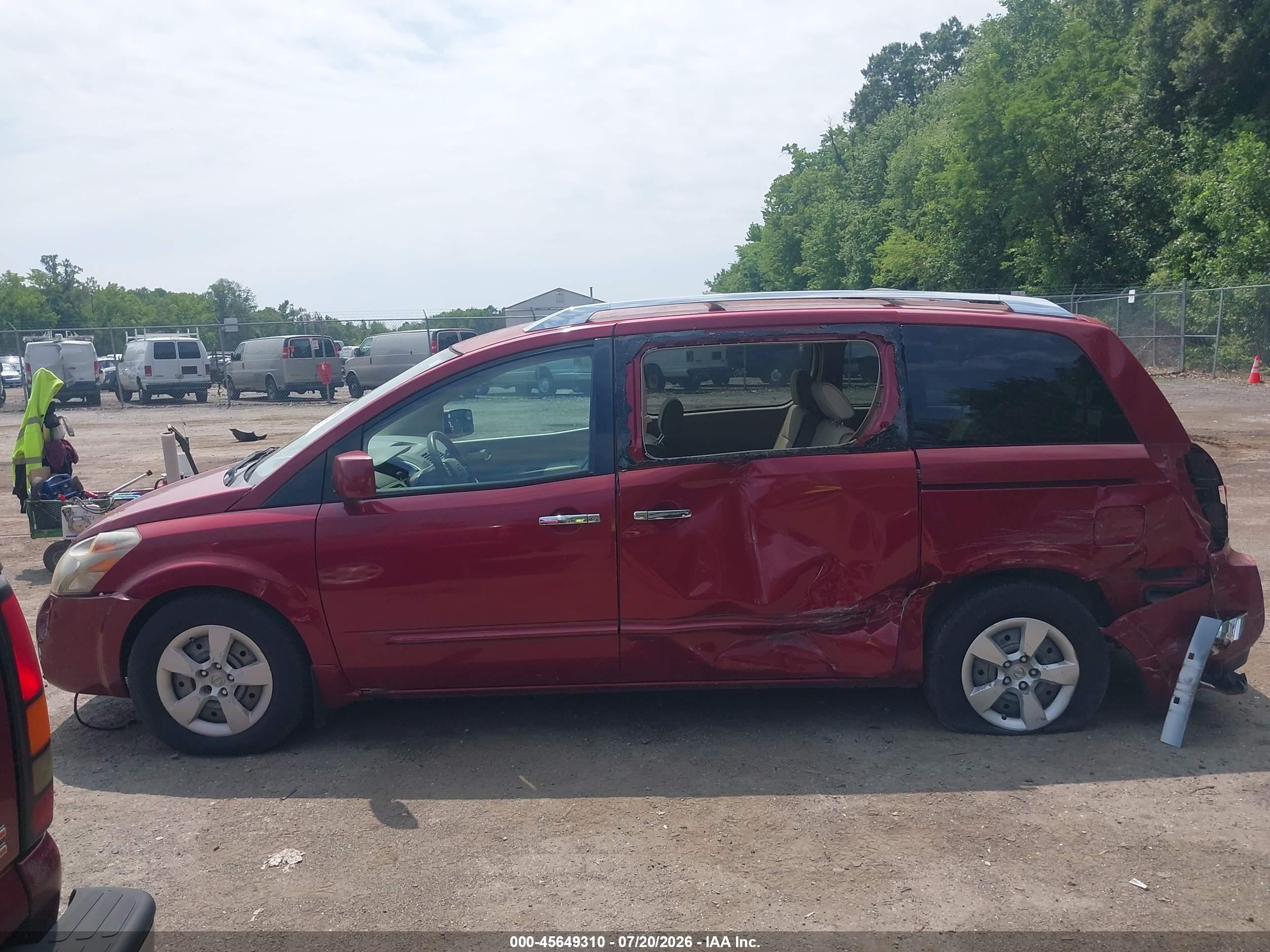 2007 Nissan Quest 3.5 S Red vin: 5N1BV28U77N136051