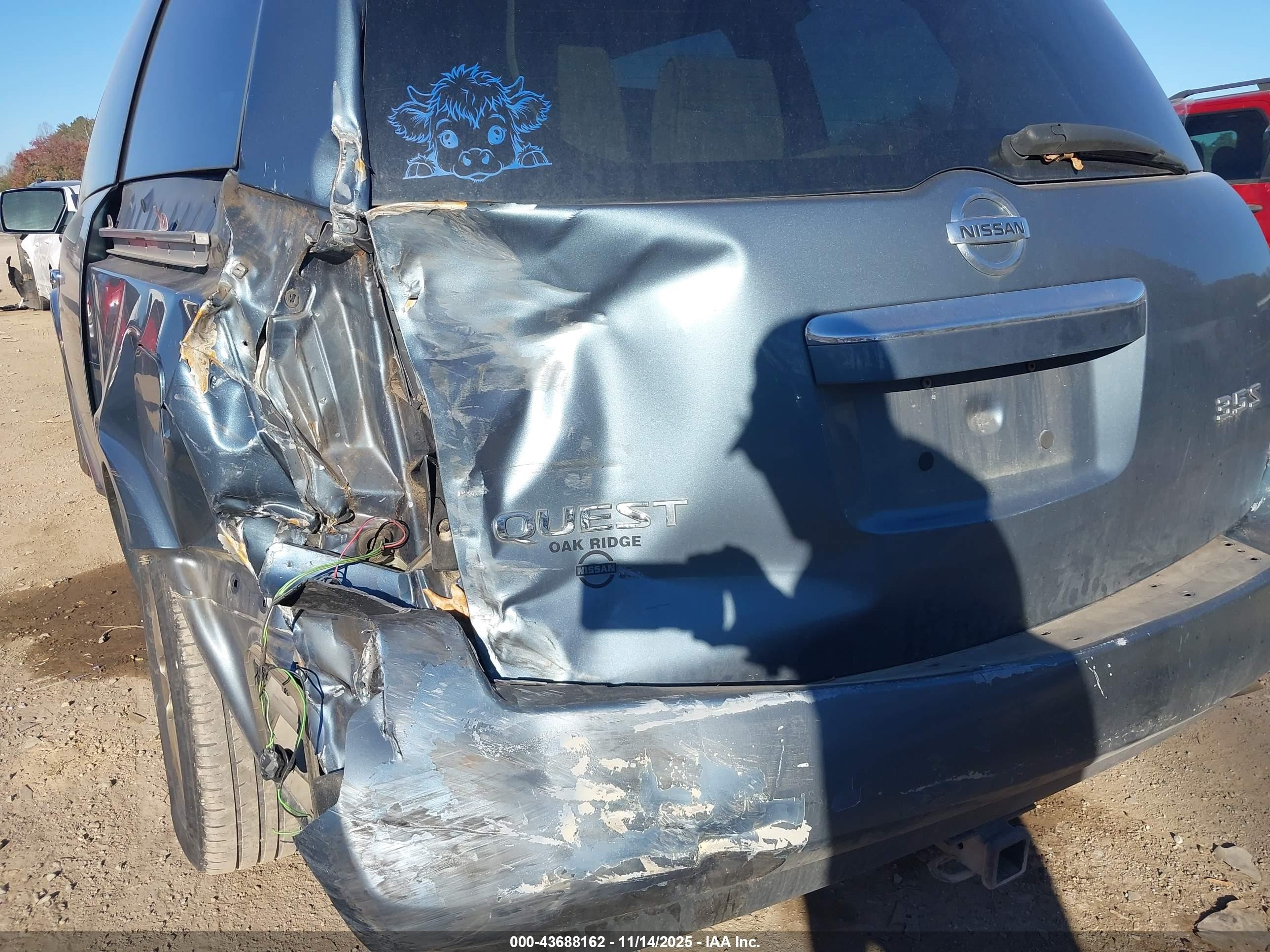 2009 Nissan Quest 3.5 S Blue vin: 5N1BV28U79N104106