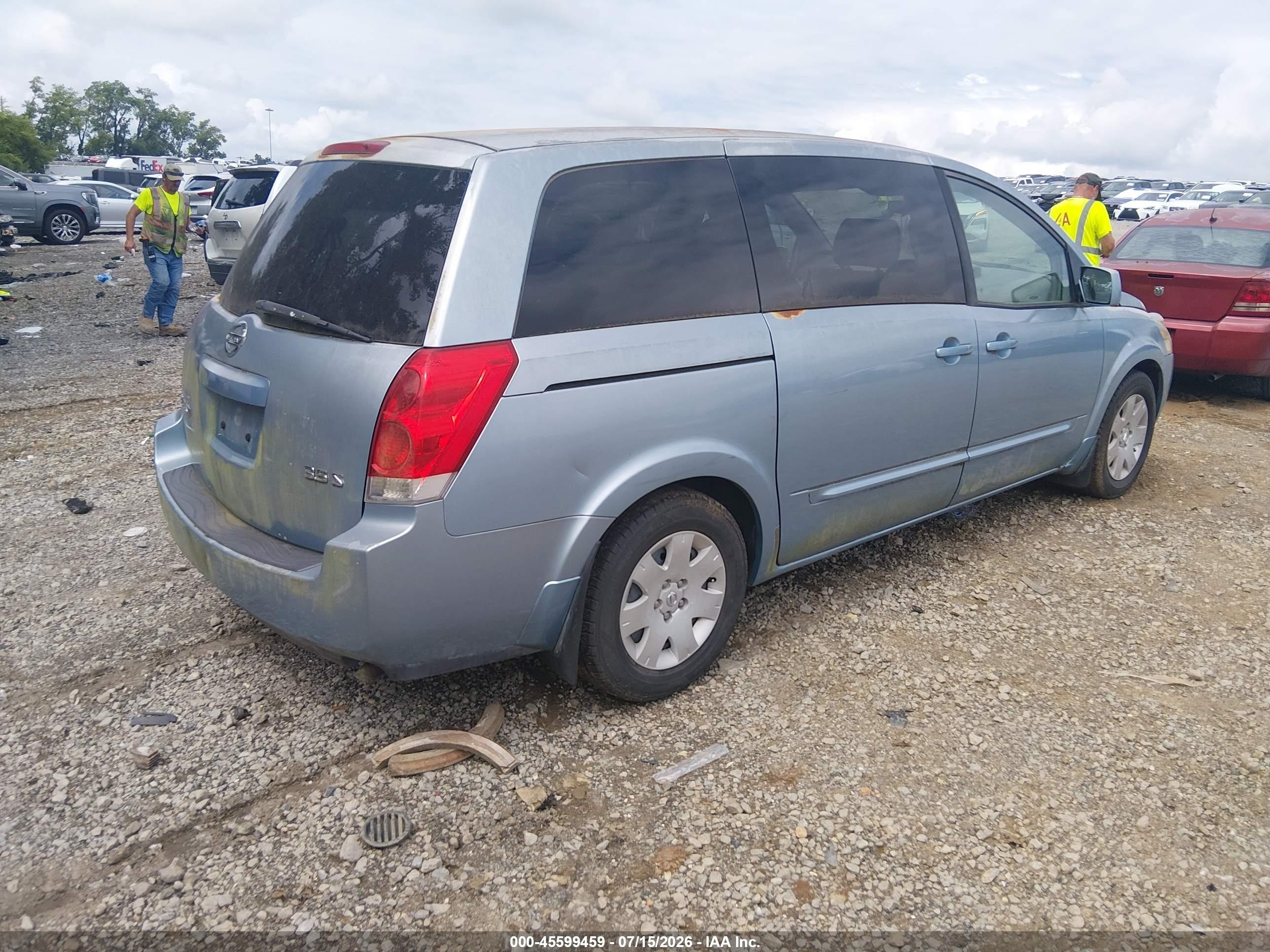 2004 Nissan Quest 3.5 S Light Blue vin: 5N1BV28U84N301004