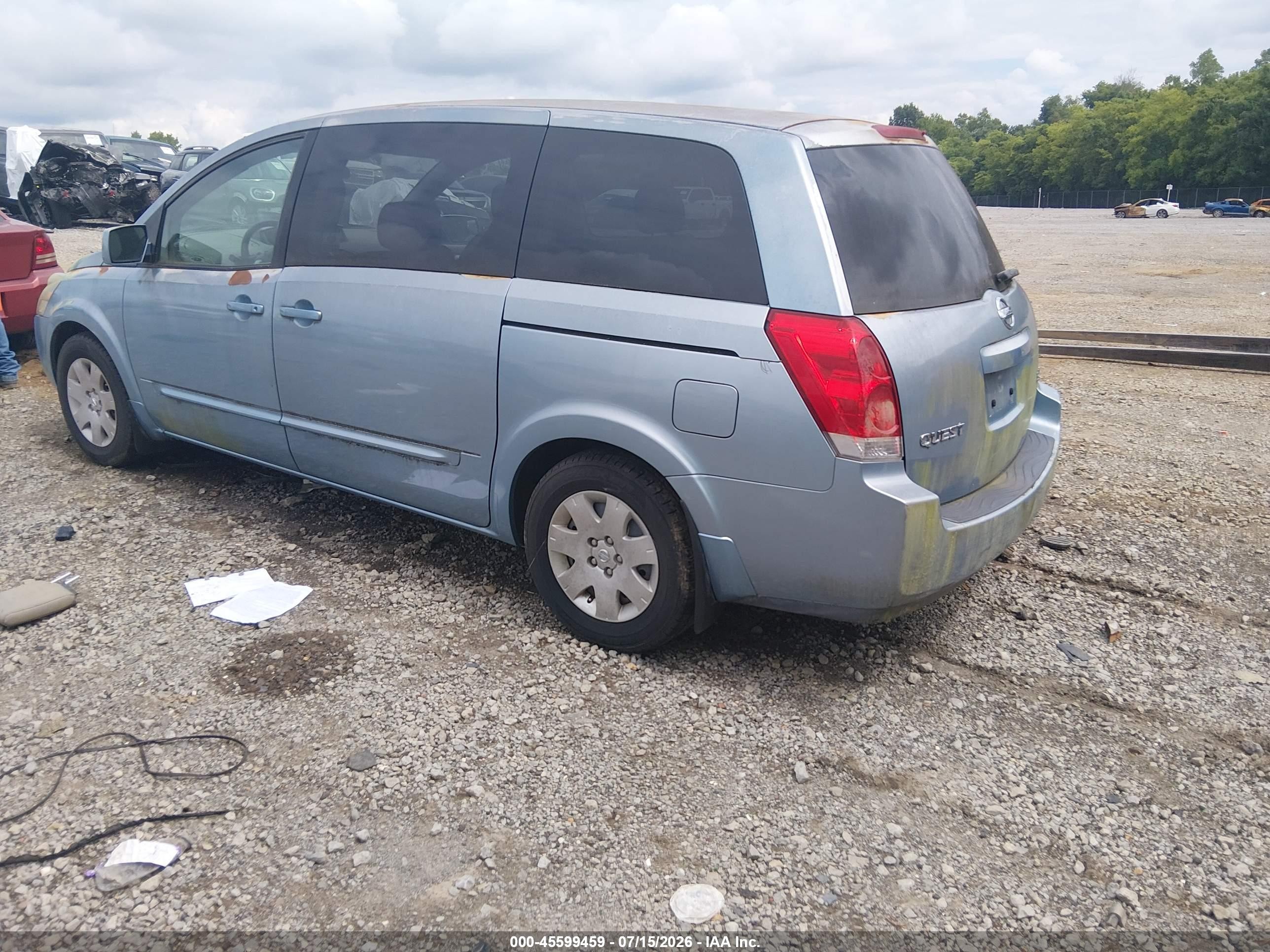 2004 Nissan Quest 3.5 S Light Blue vin: 5N1BV28U84N301004