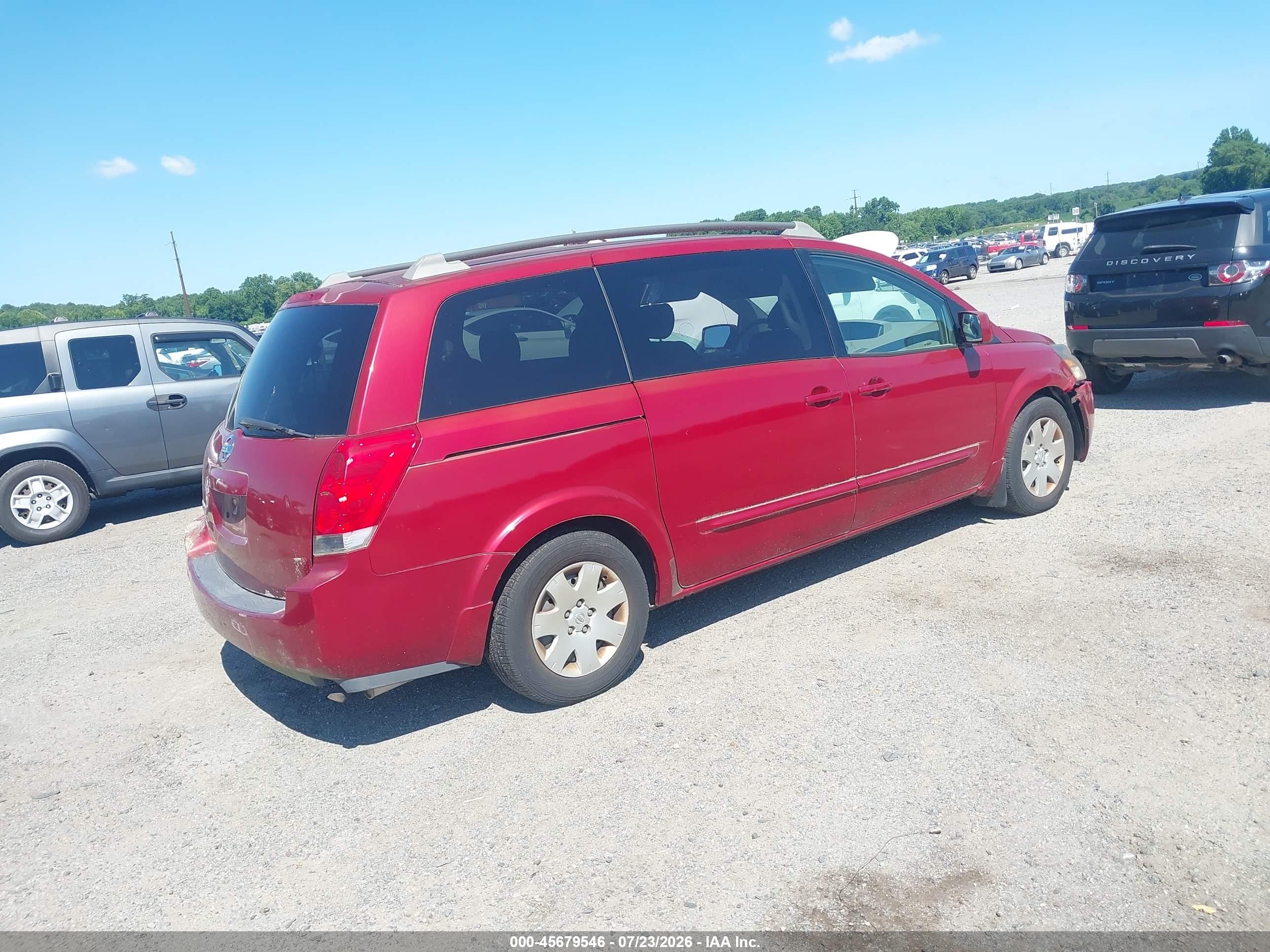 2005 Nissan Quest 3.5 Red vin: 5N1BV28U85N133866