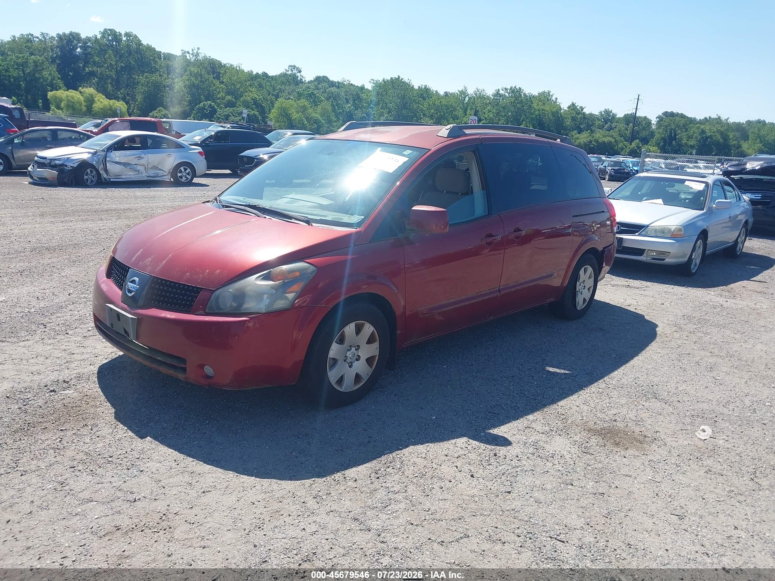 2005 Nissan Quest 3.5 Red vin: 5N1BV28U85N133866