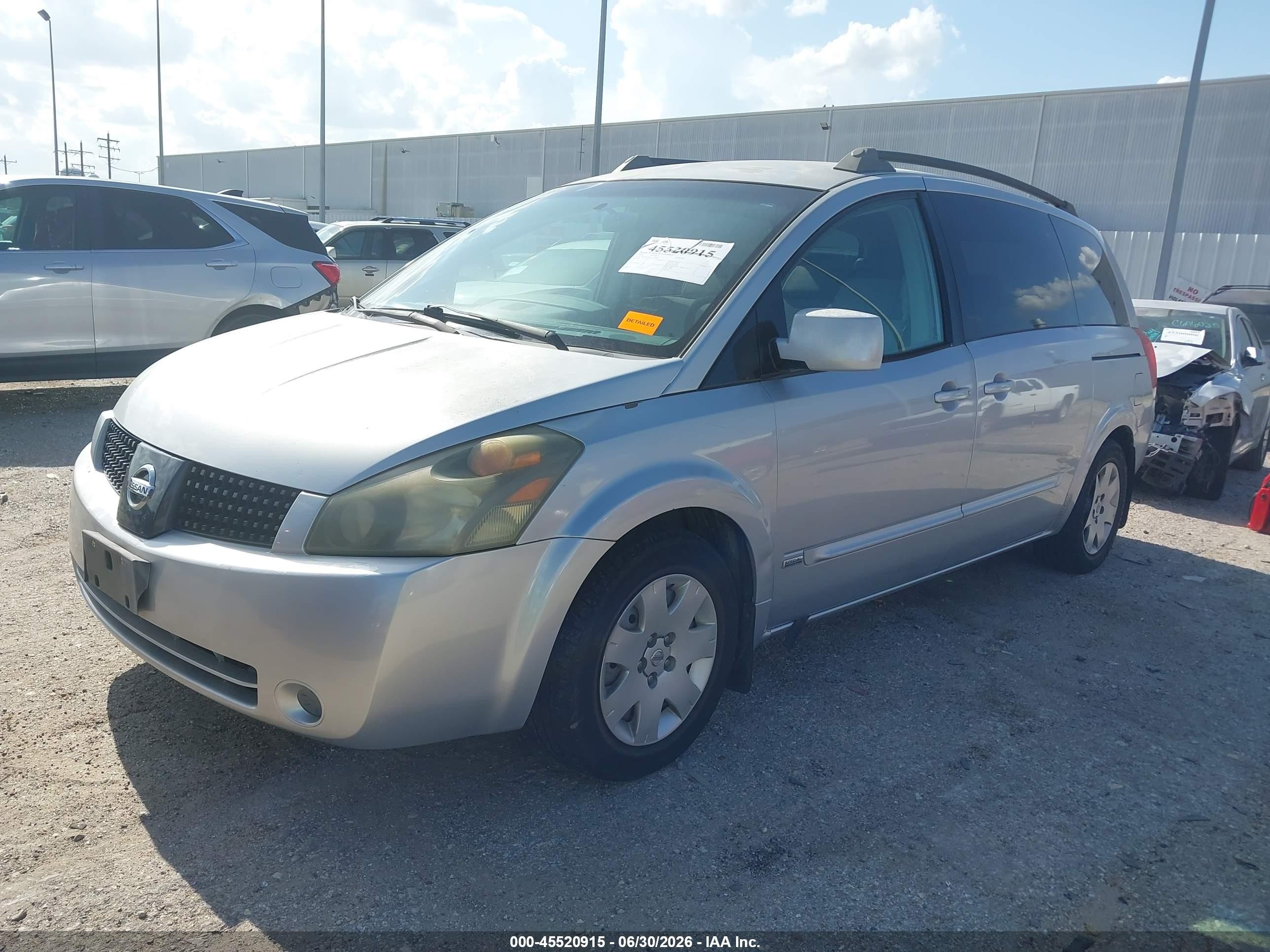 2006 Nissan Quest 3.5 S Silver vin: 5N1BV28U86N111836