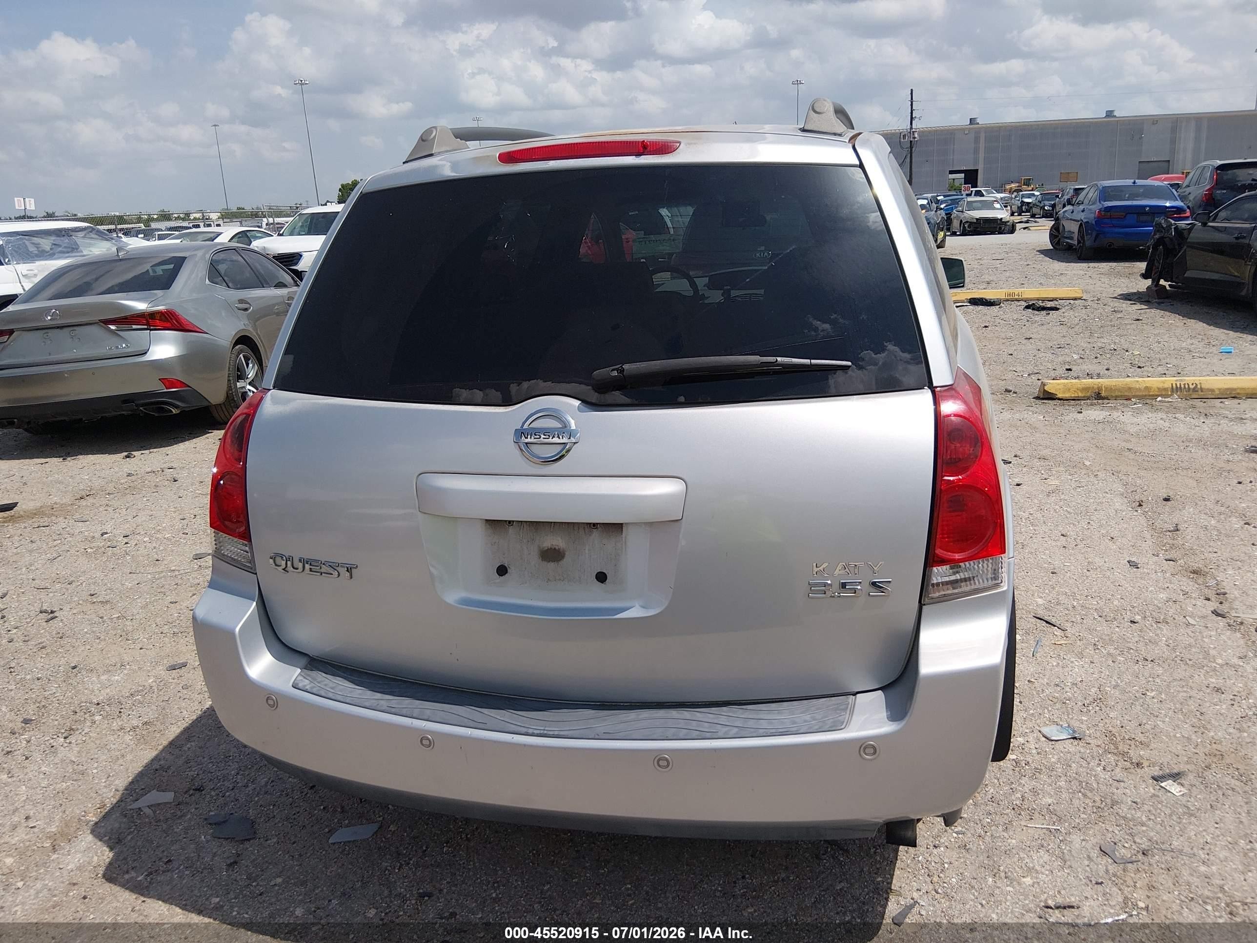 2006 Nissan Quest 3.5 S Silver vin: 5N1BV28U86N111836