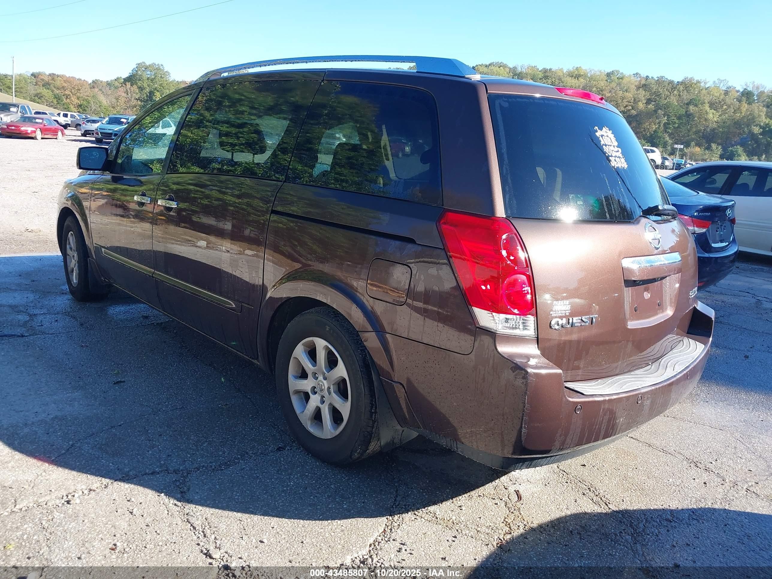 2007 Nissan Quest 3.5 Sl Brown vin: 5N1BV28U87N135085
