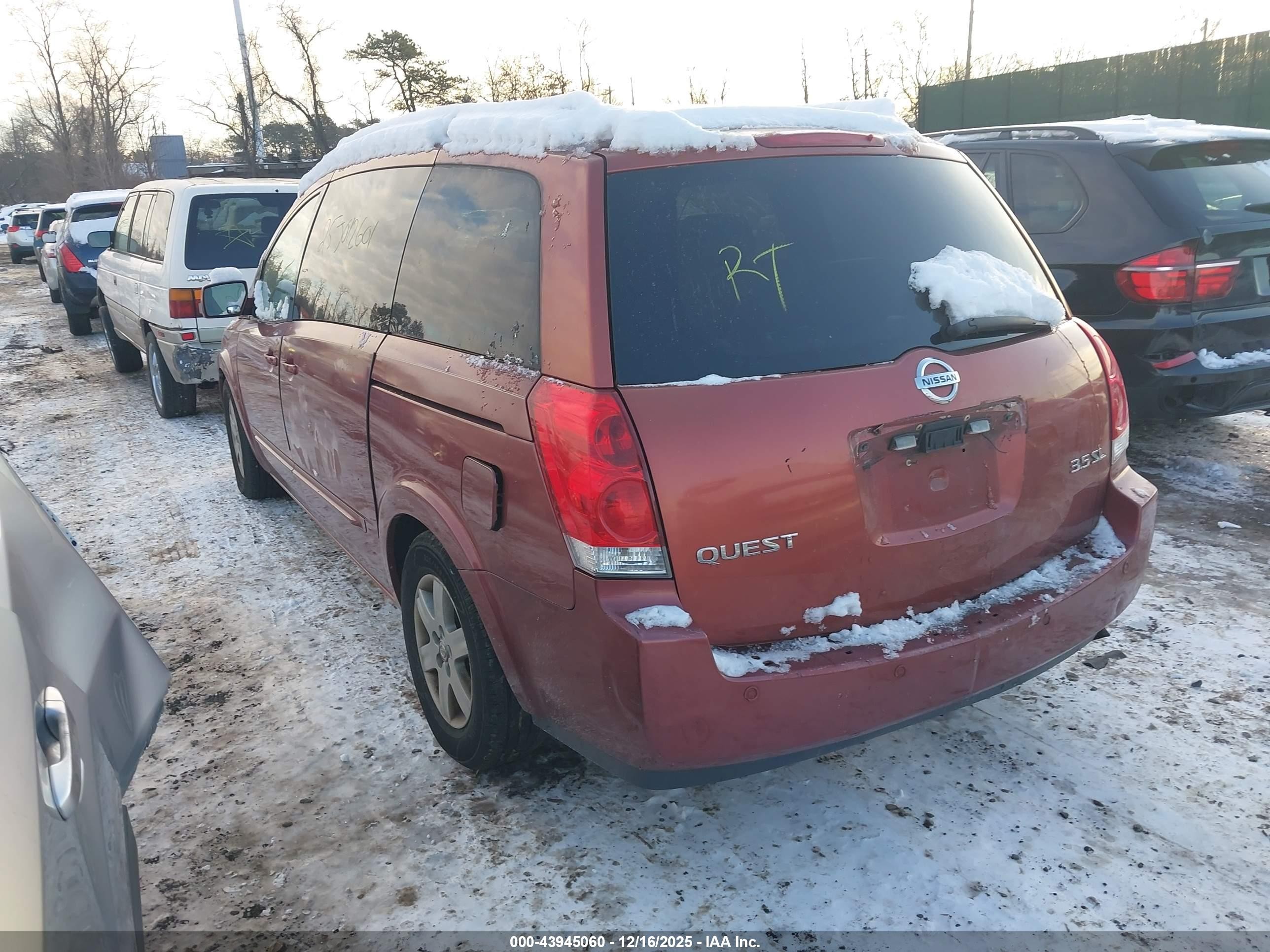 2004 Nissan Quest 3.5 Sl Maroon vin: 5N1BV28U94N301142