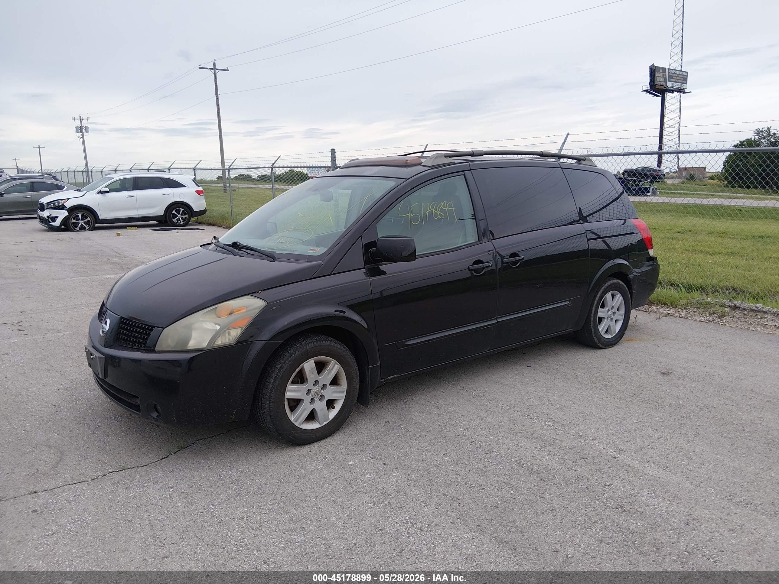 2005 Nissan Quest 3.5 Se Black vin: 5N1BV28U95N122259