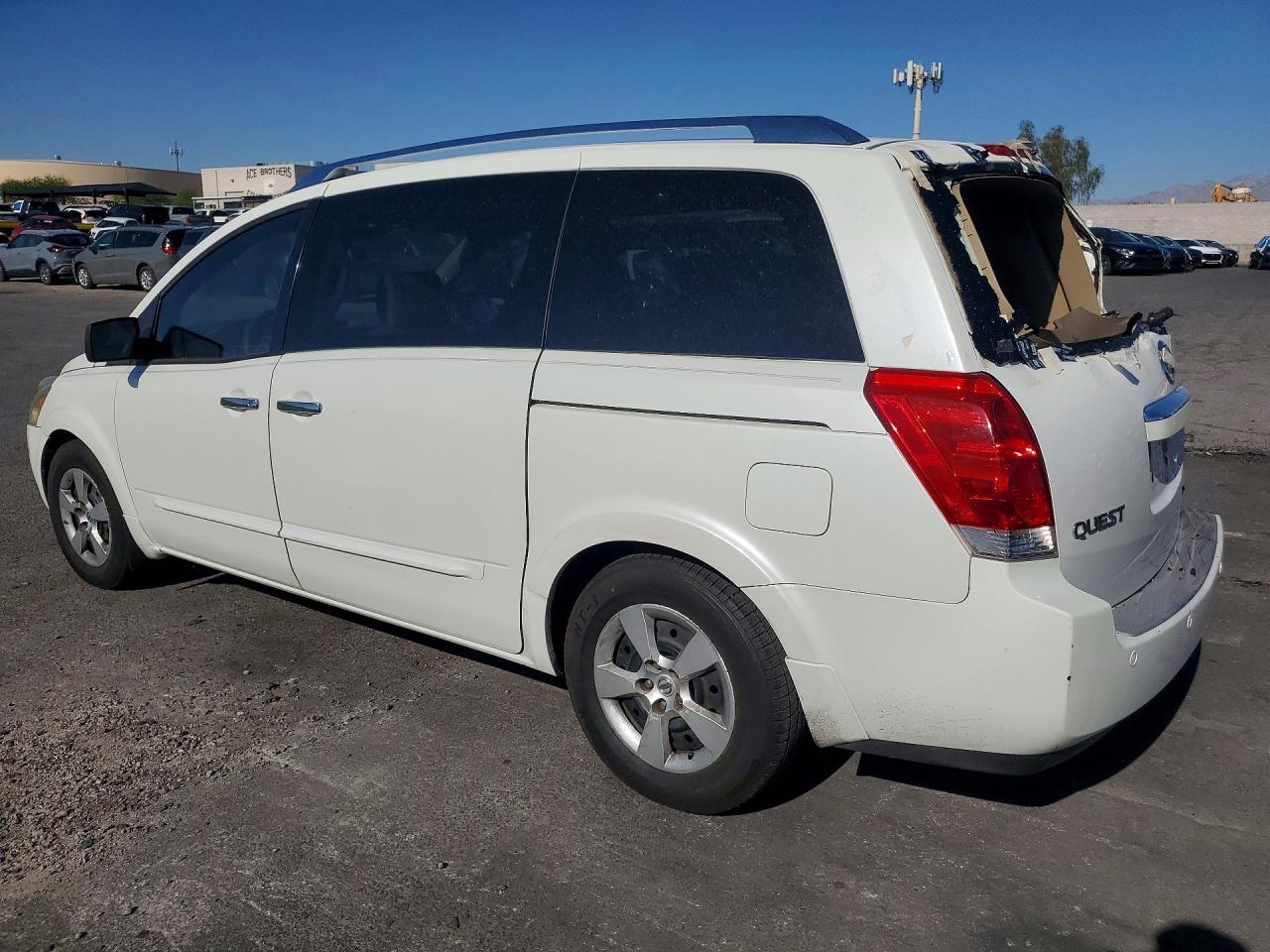 2007 Niss Quest Van White vin: 5N1BV28U97N110700