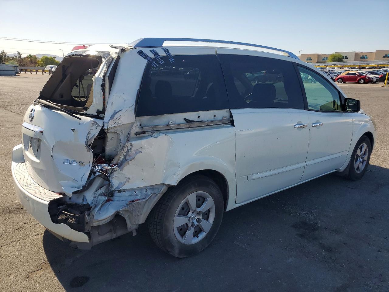 2007 Niss Quest Van White vin: 5N1BV28U97N110700